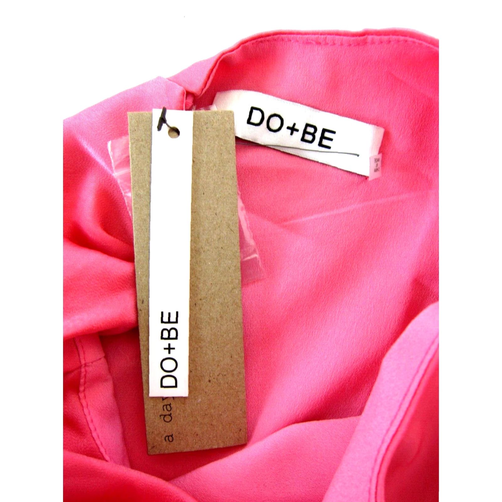 Vintage DO+BE Pink Silky Sleeveless High Neck Sheath Cocktail Prom Dress M Size M / US 6-8 / IT 42-44 - 4 Thumbnail