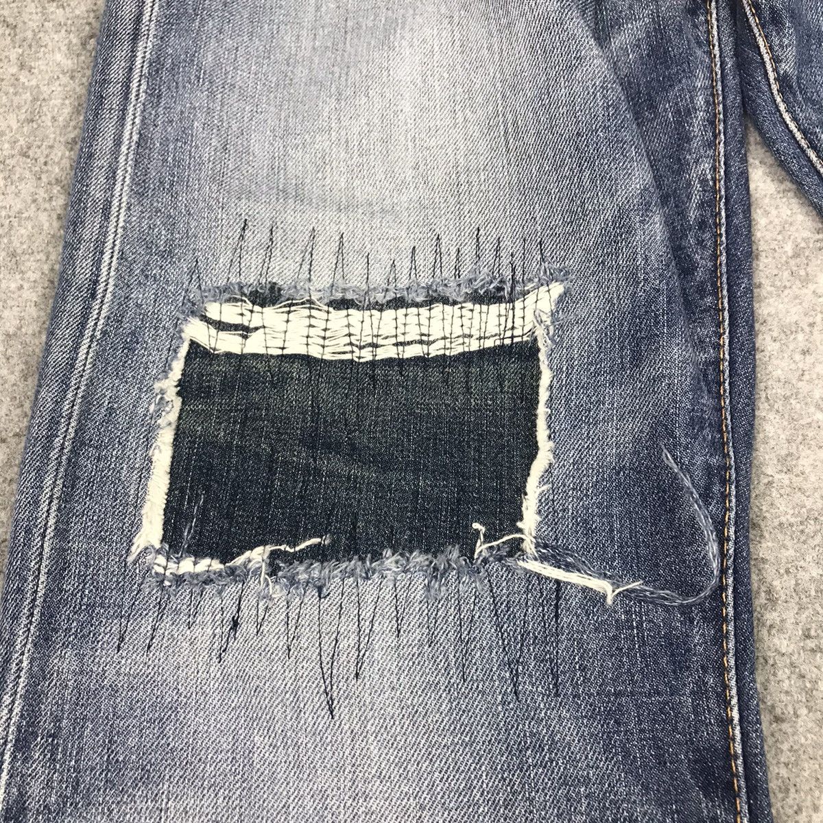 Japanese Brand × Polo Ralph Lauren DISTRESSED POLO RALPH LAUREN PATCHWORK BLUE FADED DENIM PANT Size US 32 / EU 48 - 4 Thumbnail
