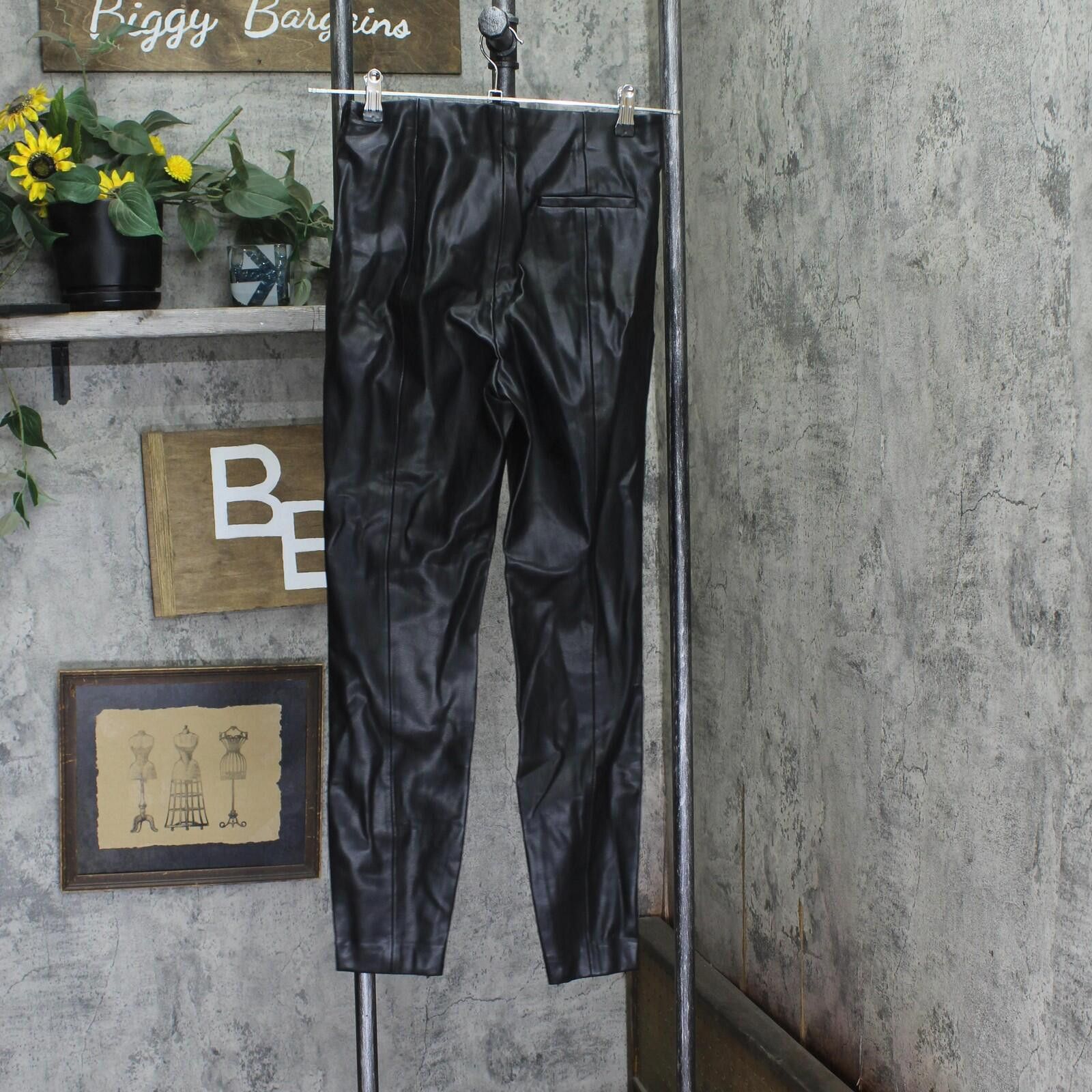 Mango Mango Womens Faux Leather Leggings 6648544 Black S Size 28" / US 6 / IT 42 - 2 Thumbnail