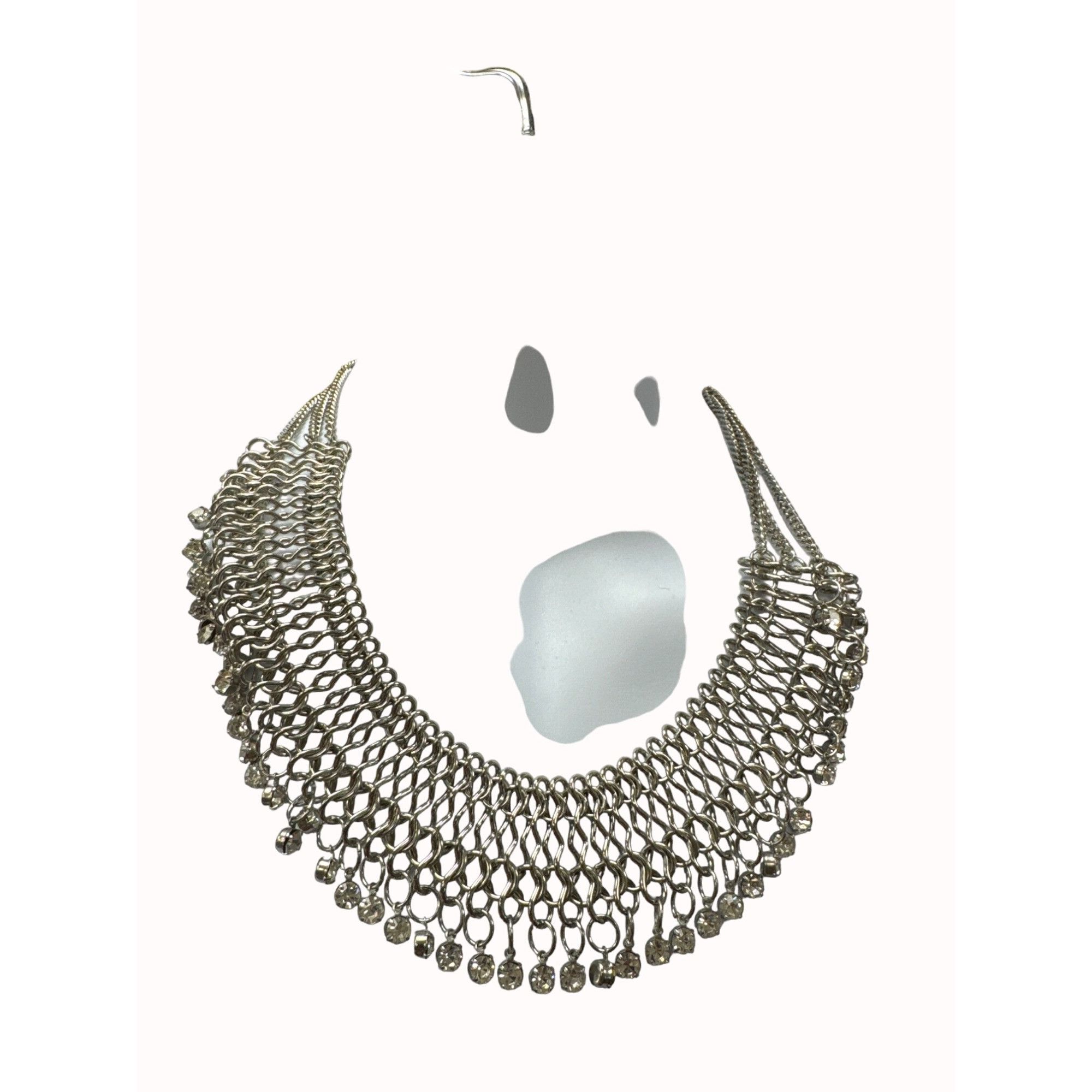 Other Silver plated costume choker with faux diamonds SKU 5240 Size ONE SIZE - 7 Thumbnail