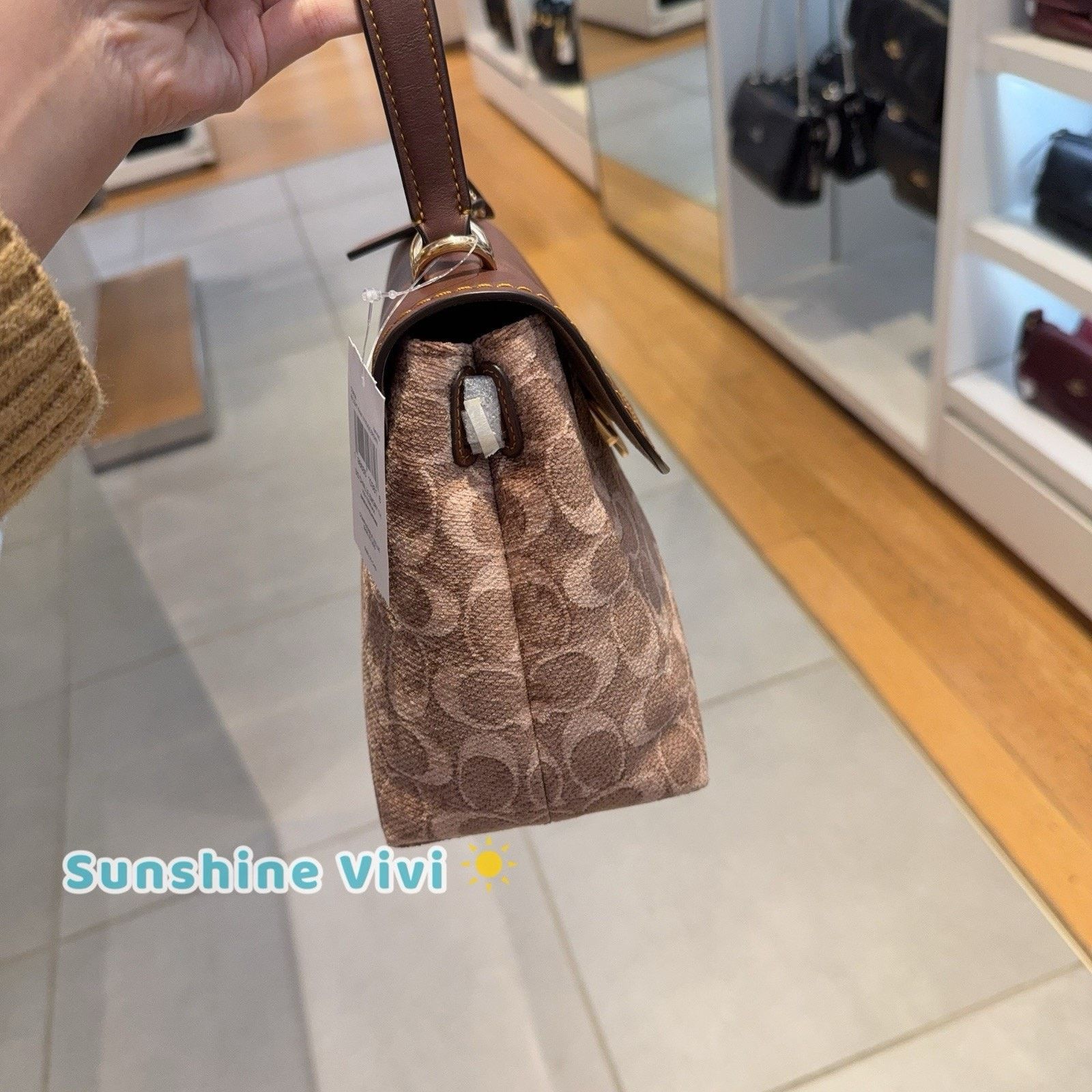 Coach NWT Coach Emory Top Handle Bag Chenille CDB08 Vintage Brown Size ONE SIZE - 4 Thumbnail
