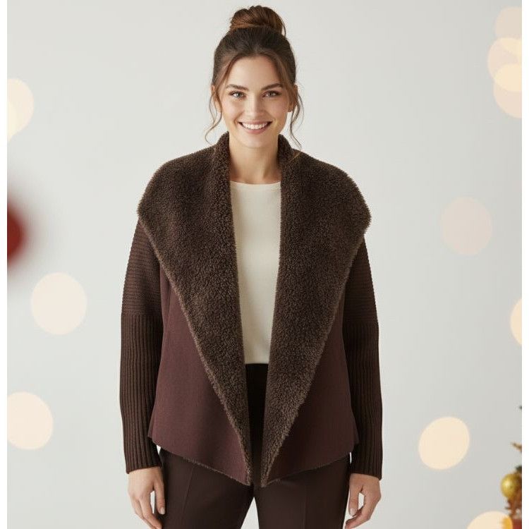 Other ❤️CHELSEA & THEODORE M Women's Brown FAUX FUR TEDDY Coat Car Size M / US 6-8 / IT 42-44 - 1 Thumbnail