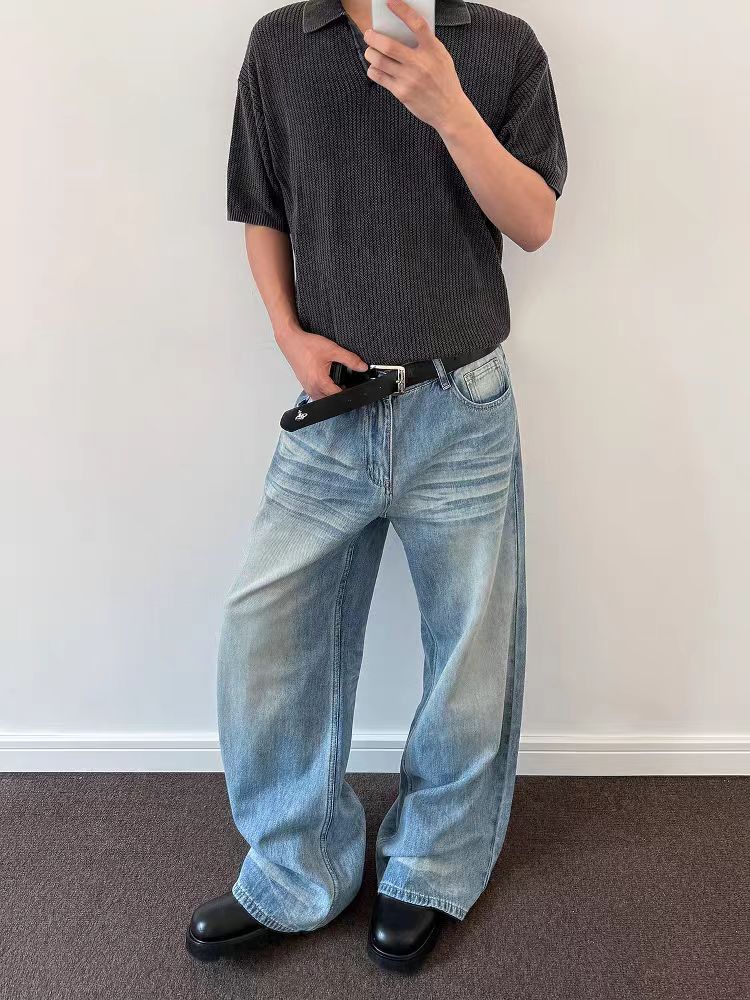 Jean Relaxed-fit wide-leg washed jeans Size US 30 / EU 46 - 5 Thumbnail