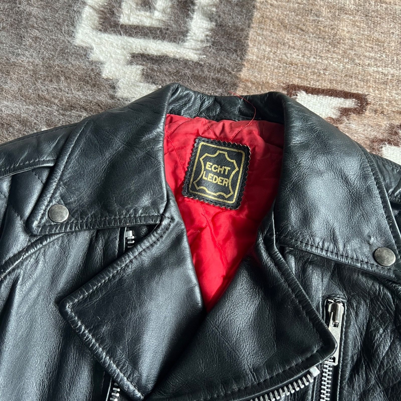 Genuine Leather Vintage Echt Leder Leather Biker Motorcycle Jacket 9918AC Size US M / EU 48-50 / 2 - 7 Thumbnail