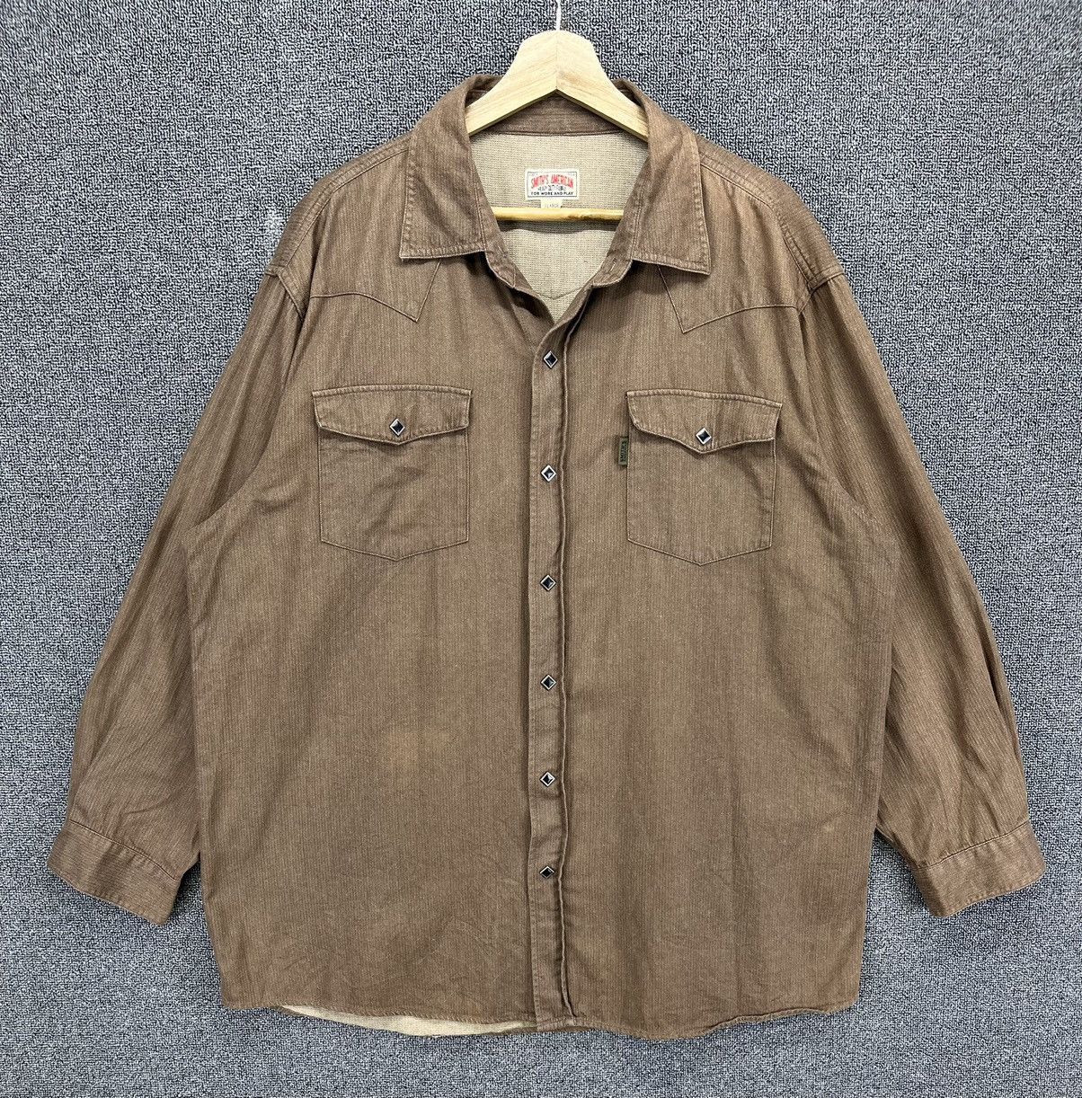 Flannel Vintage Smiths American Brown Shirts Button Up Flannel Size US XXL / EU 58 / 5 - 1 Thumbnail