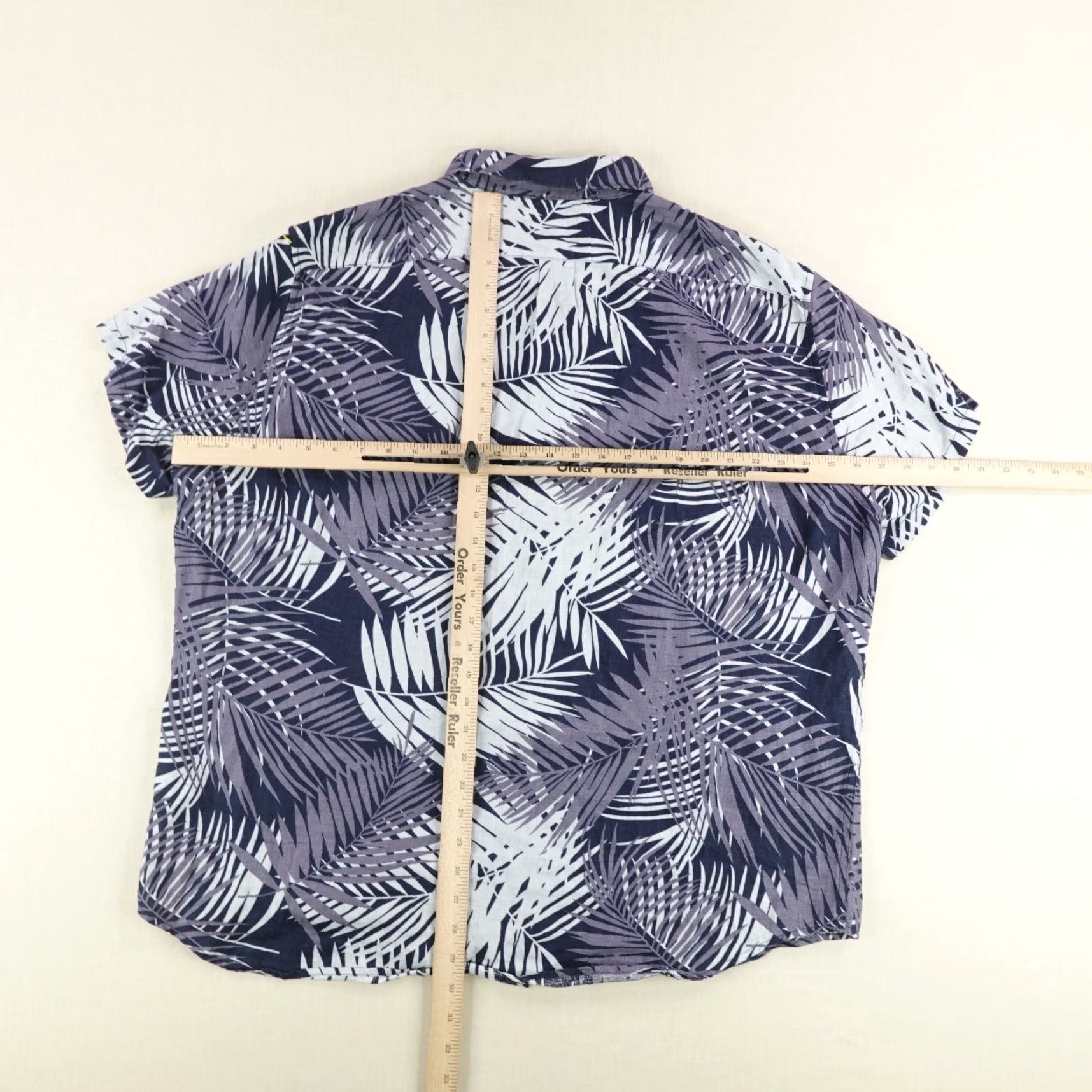 J.Crew VINTAGE J.CREW Men’s Short Sleeve Linen Button-Up Shirt 2XL Blue Palm Leaves Hawaiian Classic Size US XXL / EU 58 / 5 - 6 Thumbnail