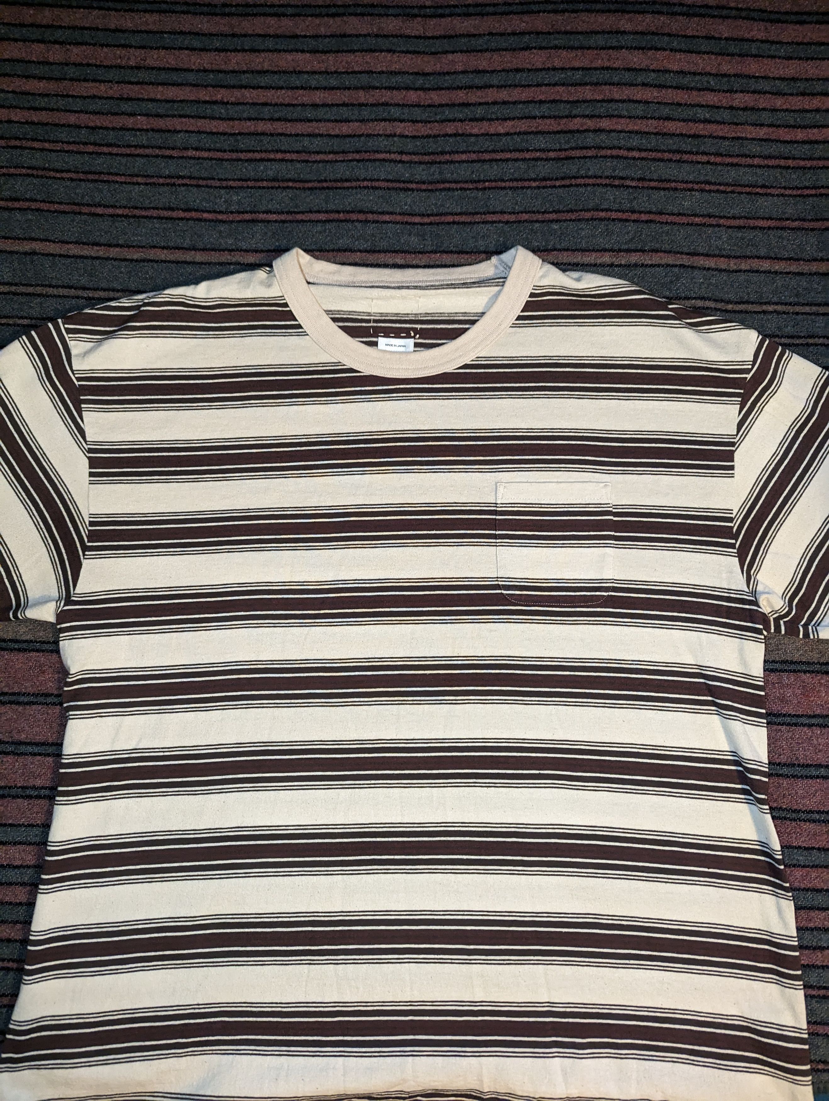 Visvim VISVIM Border Jumbo Stripe Pocket T-Shirt Size US XL / EU 56 / 4 - 2 Thumbnail