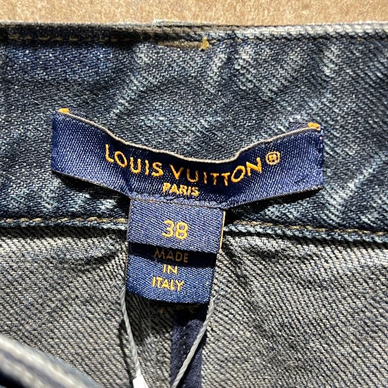 Louis Vuitton Louis Vuitton 24fw Hot Style Marine Series logo Denim Half Size 37" - 3 Thumbnail