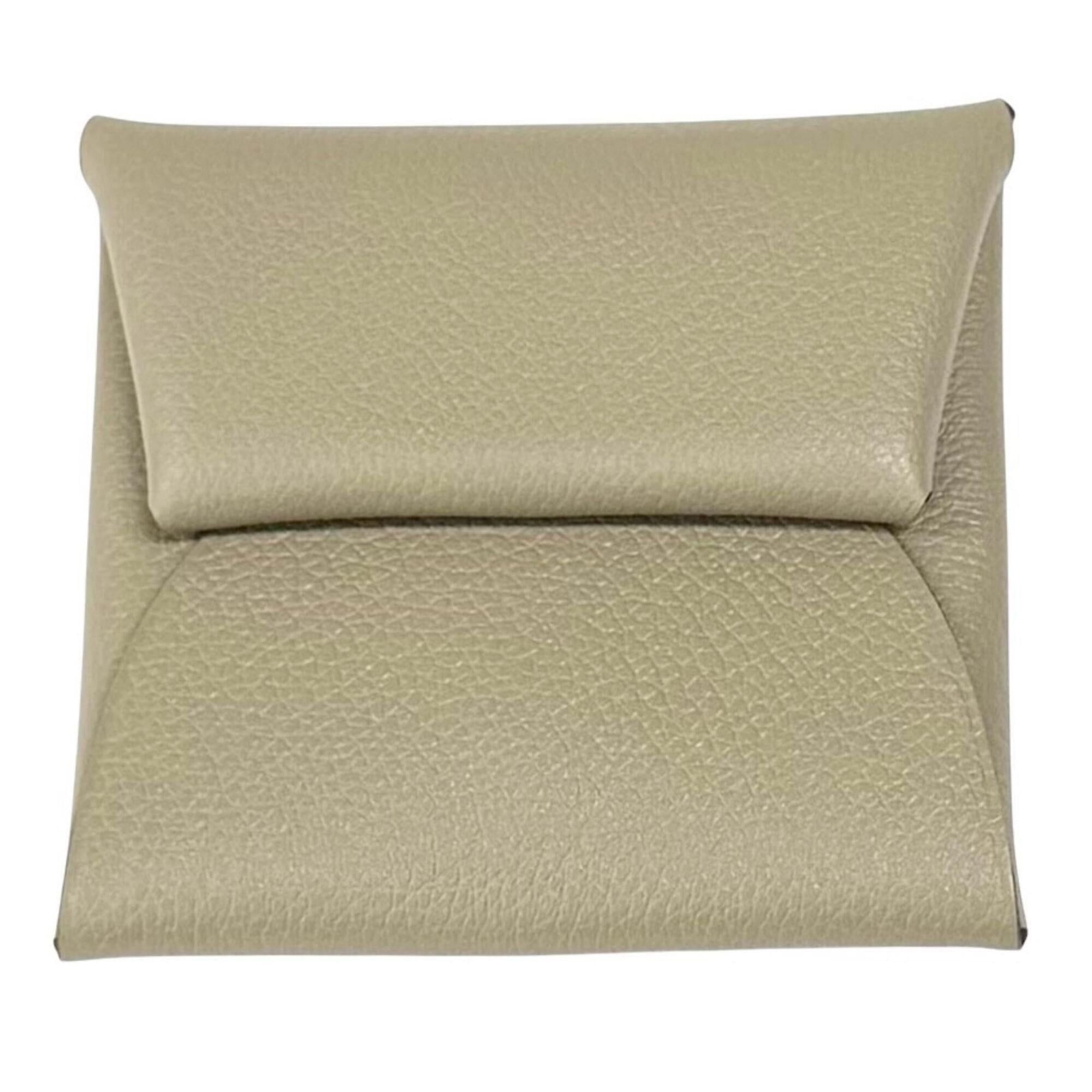 Hermes HERMES Bastia Beige Malfa Evercolor Silver Hardware Wallet/Coin Case with W Stamp, Box Included, Made in France, Women's Size ONE SIZE - 1 Thumbnail