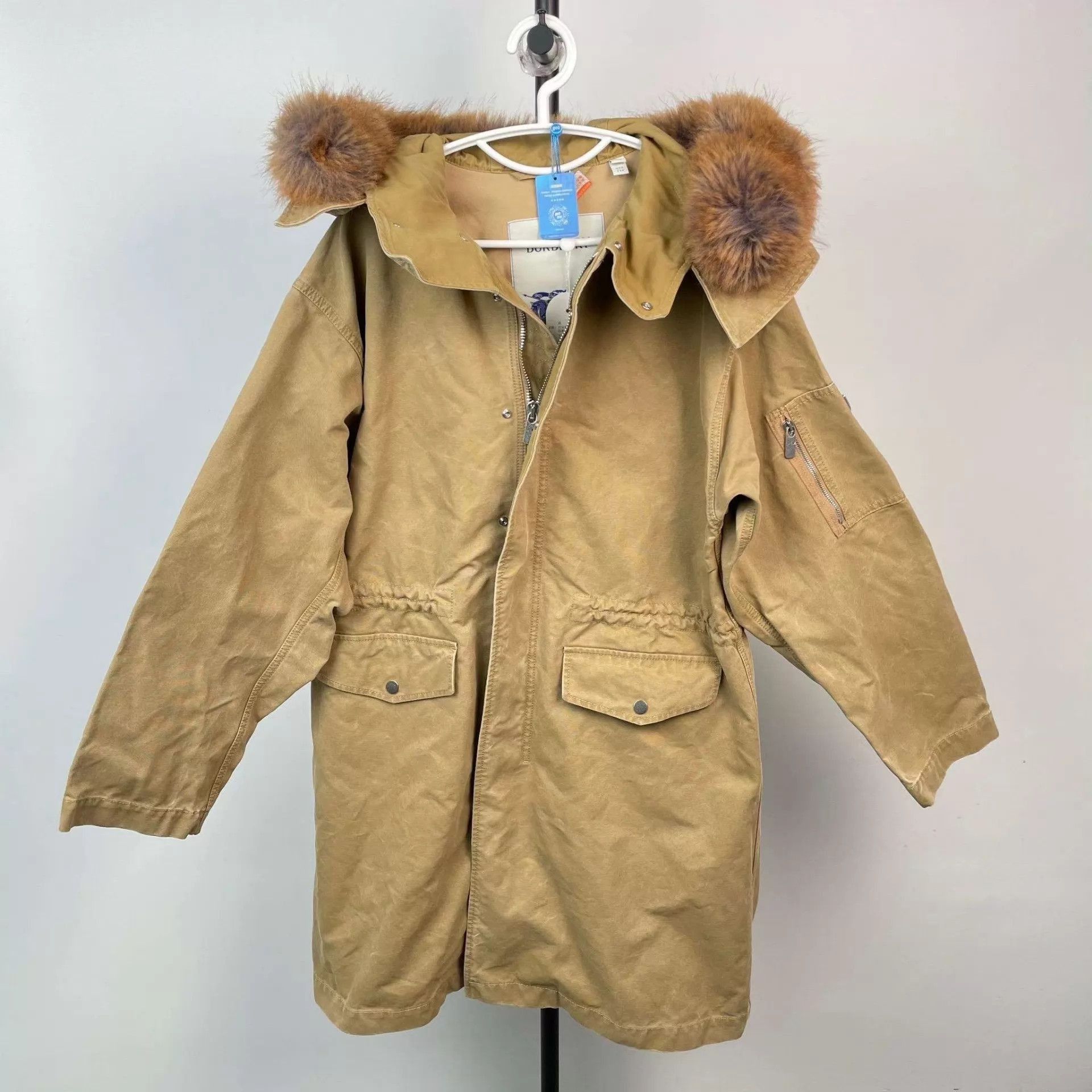 Burberry Yellow Parka with Faux Fur Hood - XXS Size US XXS / EU 40 - 1 Thumbnail