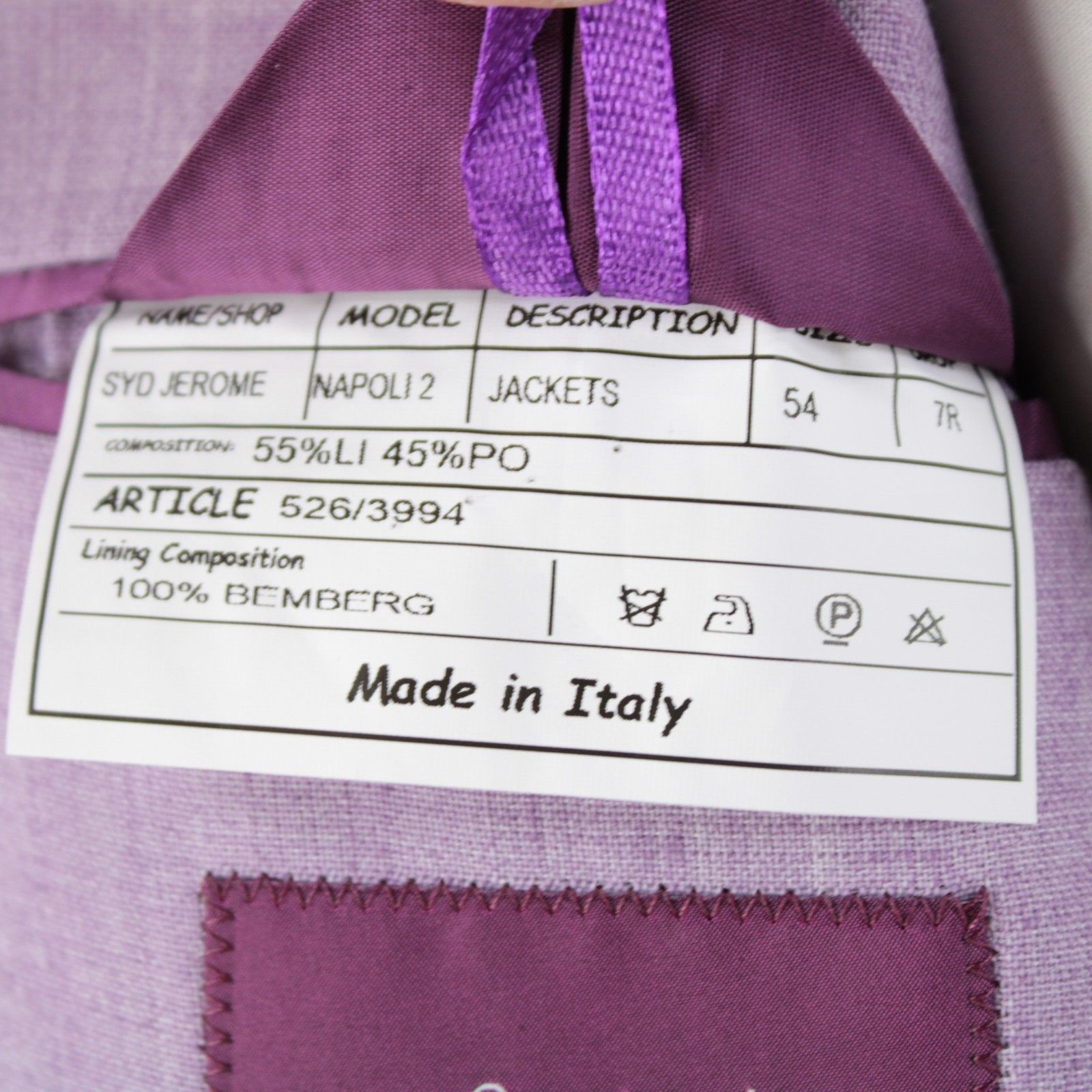 Sartoria Partenopea Sartoria Partenopea Sport Coat Size 44 Regular US in Purple Size 44R - 9 Thumbnail