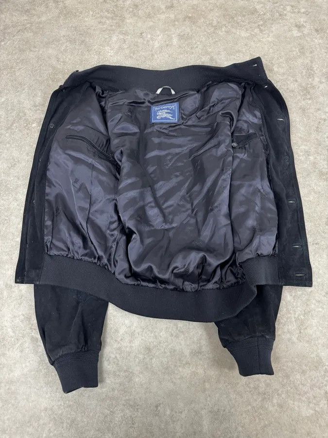 Burberry 2000s Burberry Navy Black Suede Leather Buttoned Classy Jacket Size US M / EU 48-50 / 2 - 7 Thumbnail