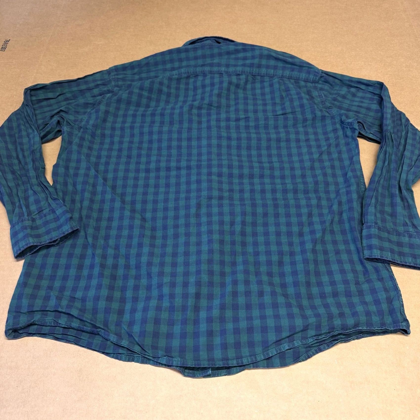 The Mountain Blue Mountain Shirt Mens Large Green Blue Check Plaid Button Up Long Sleeve Size US L / EU 52-54 / 3 - 7 Thumbnail