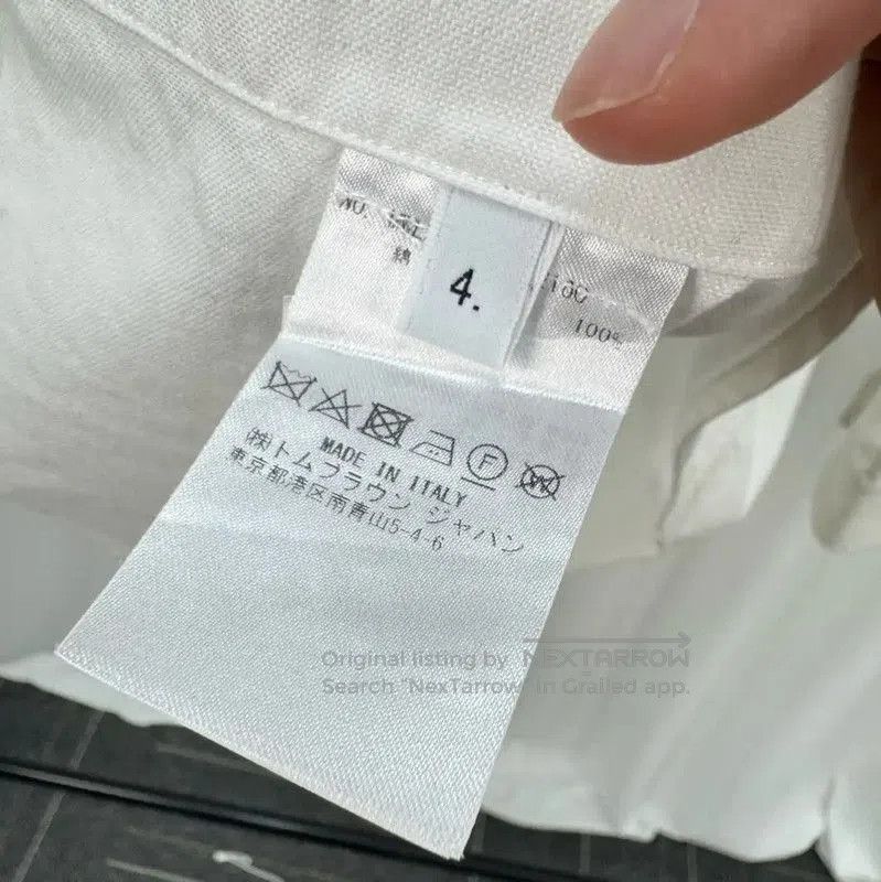 Other Thom Browne White Striped Embroidered Long Sleeve Shirt . Size US L / EU 52-54 / 3 - 7 Thumbnail