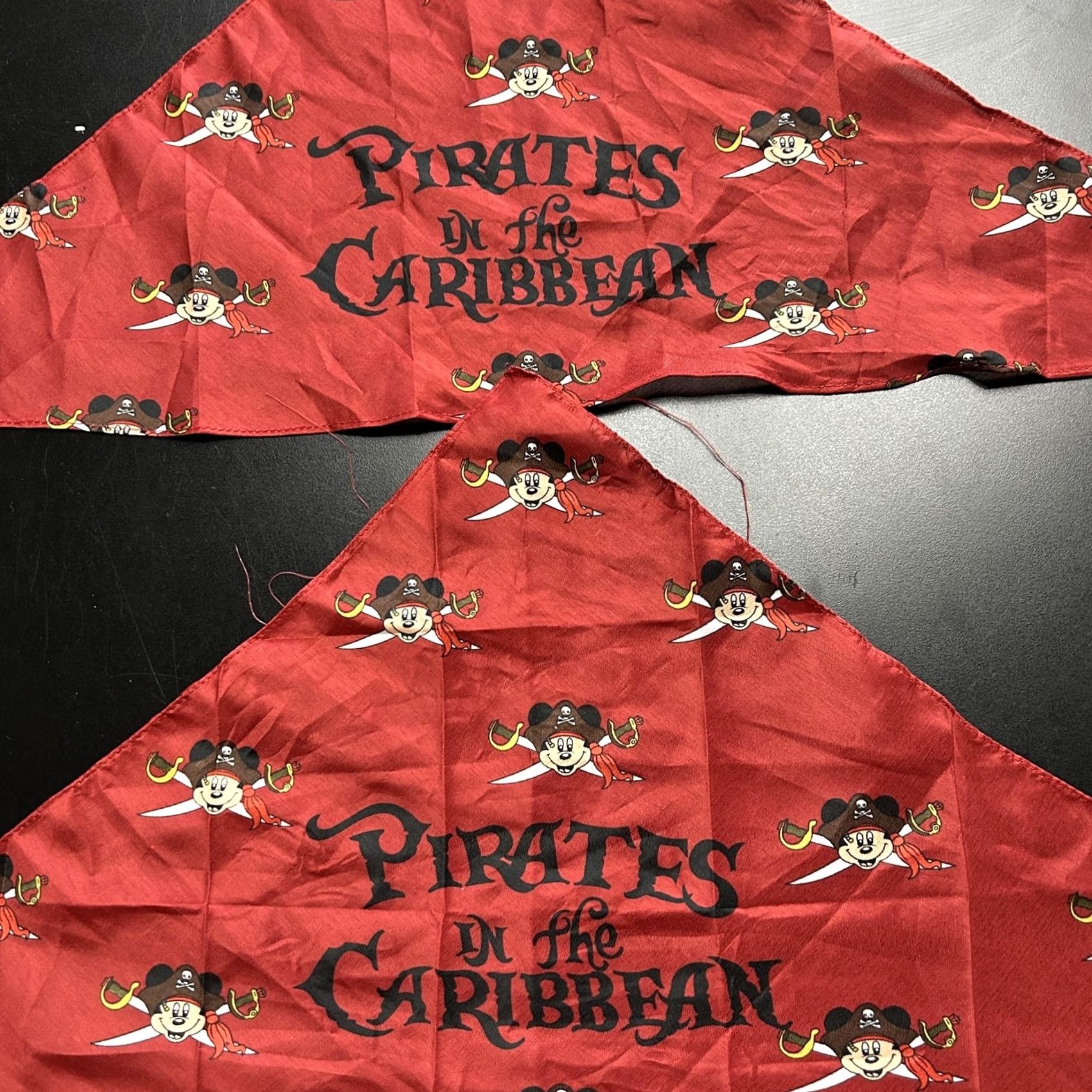 Disney Disney Cruise Line Pirates Scarf Womens One Size Red Mickey Bandana Set 2 Size ONE SIZE - 2 Thumbnail