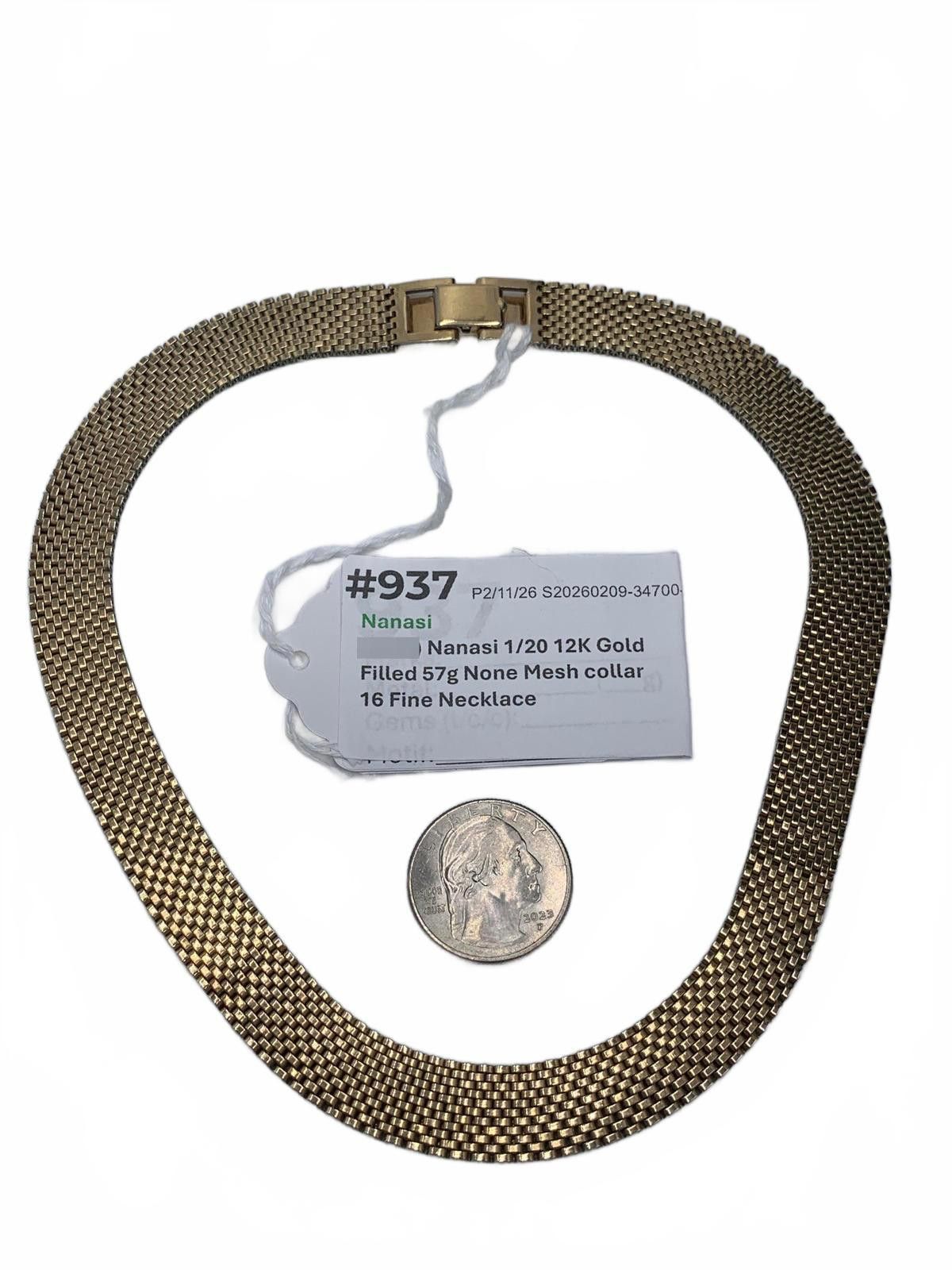Nanamica 1/20 12K Gold Filled Nanasi mesh collar Necklace Size ONE SIZE - 3 Thumbnail