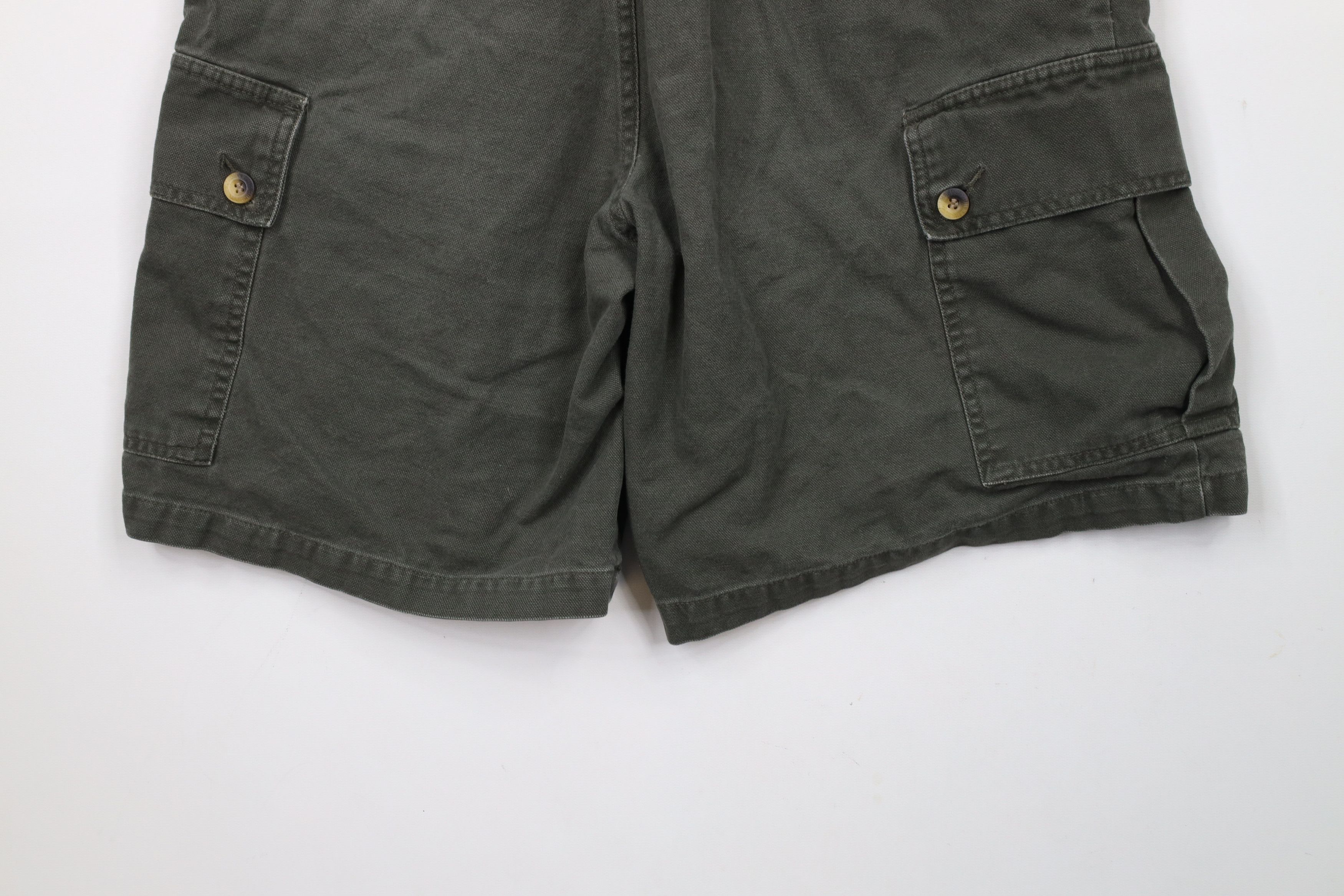 Vintage Vintage 90s Streetwear Baggy Fit Cargo Shorts Green Cotton Size US 30 / EU 46 - 13 Thumbnail