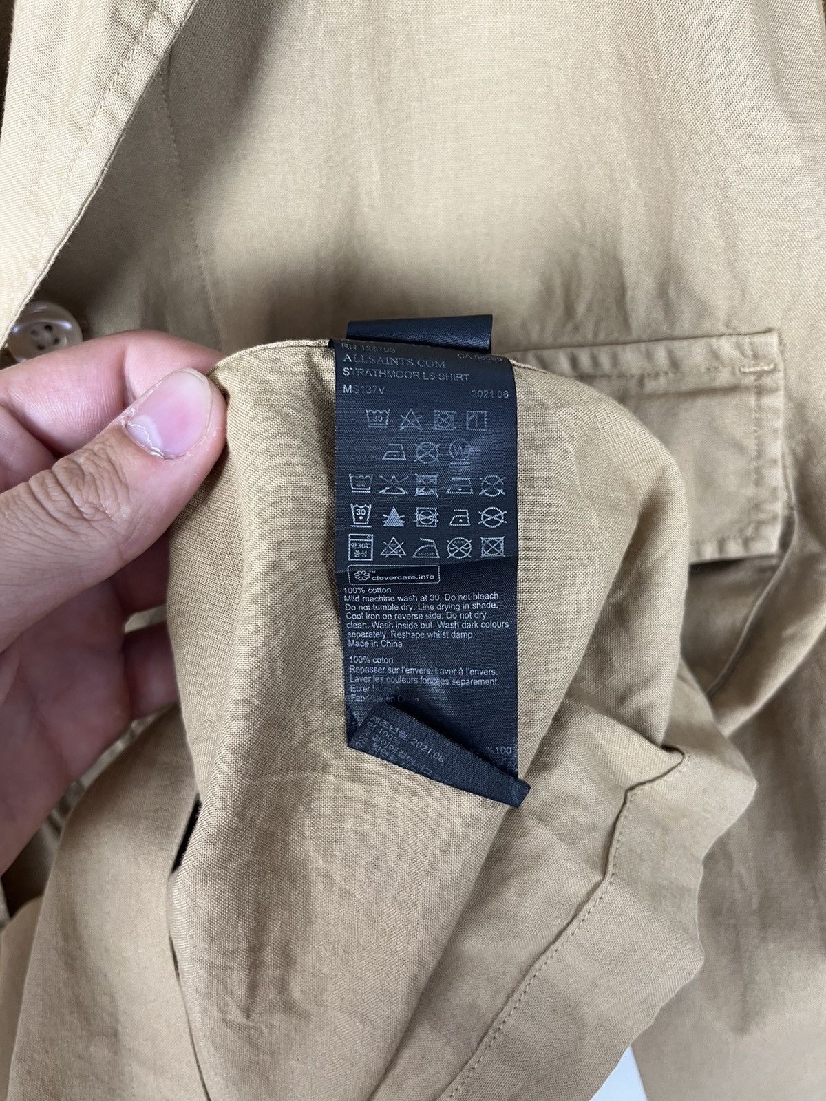Allsaints Allsaints Streetwear Garment Dyed Designer Shirt Size US XL / EU 56 / 4 - 9 Thumbnail
