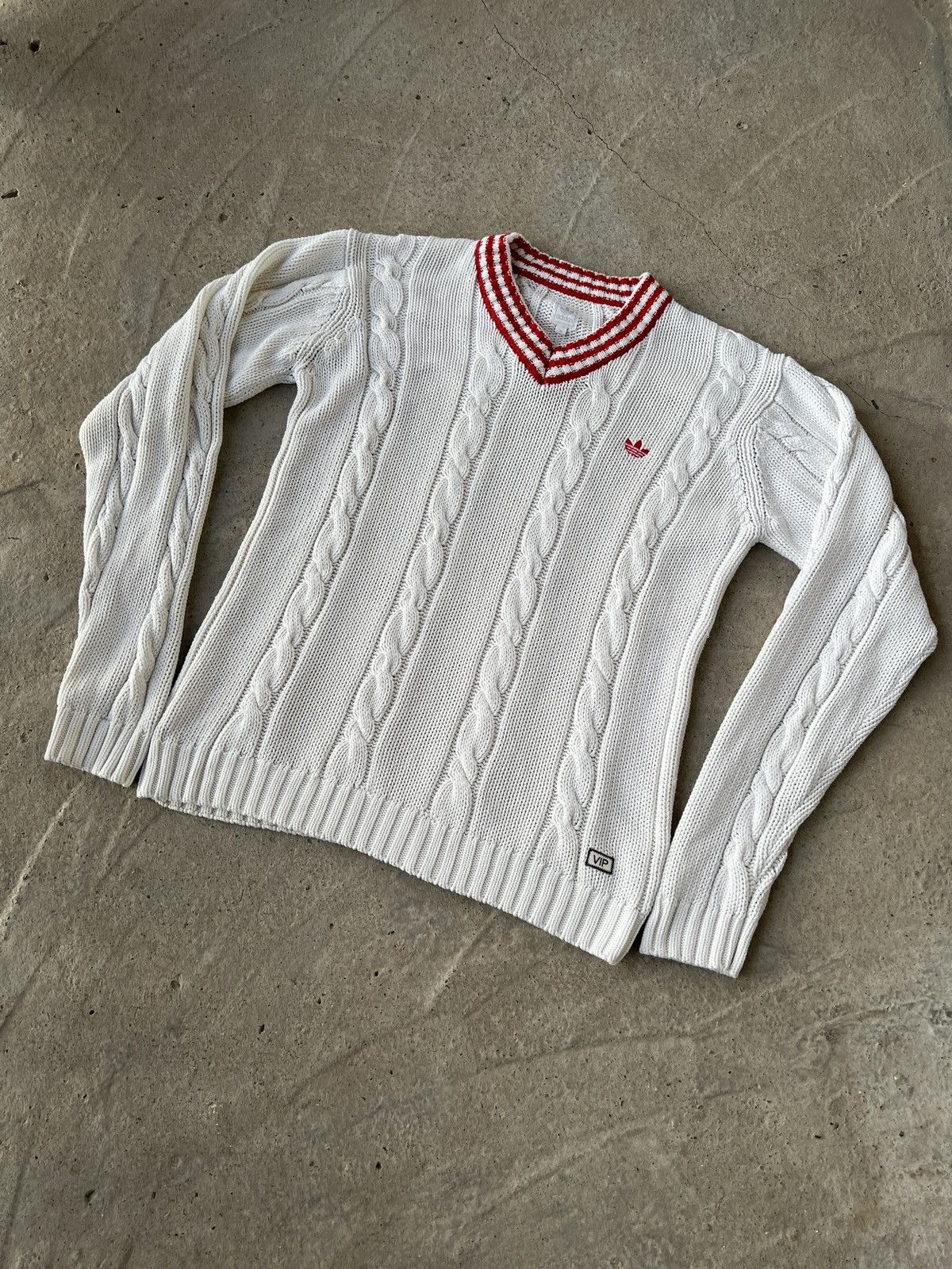 Adidas Vip Adidas Vintage Cable Knit Sweater Size US M / EU 48-50 / 2 - 1 Thumbnail