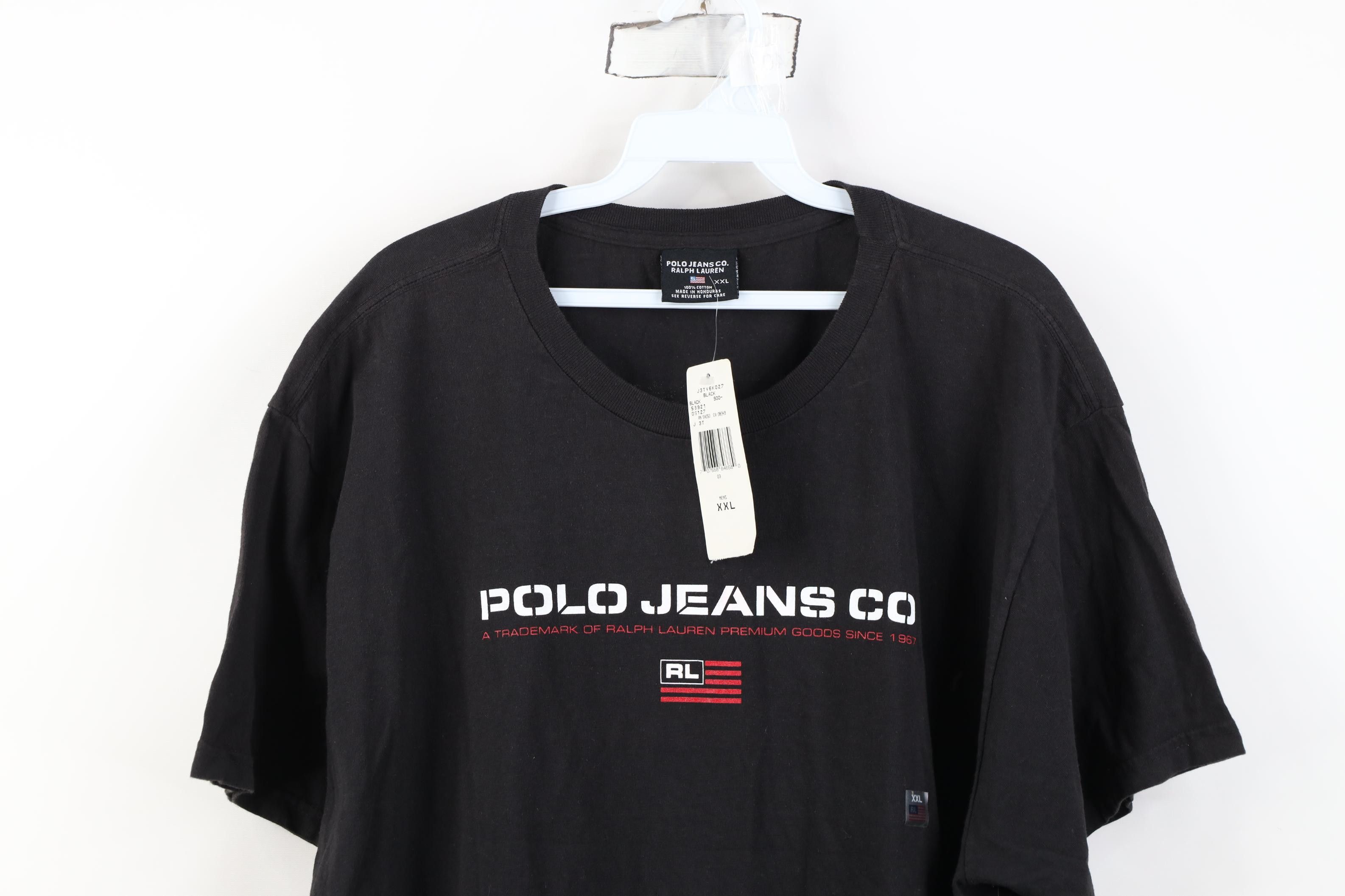 Polo Ralph Lauren Deadstock Vintage 90s Ralph Lauren Flag Stencil T-Shirt Size US XXL / EU 58 / 5 - 2 Thumbnail