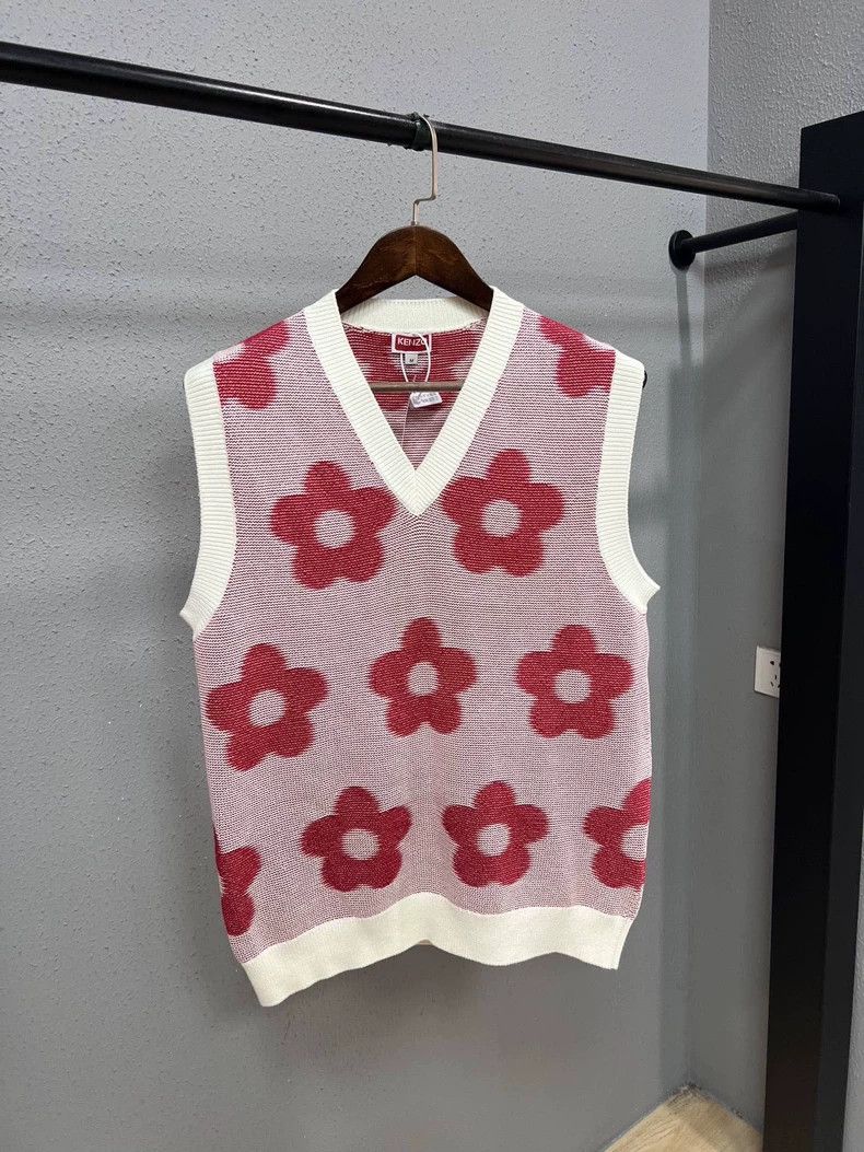 Kenzo KENZO Pink floral knit vest Size M / US 6-8 / IT 42-44 - 1 Thumbnail