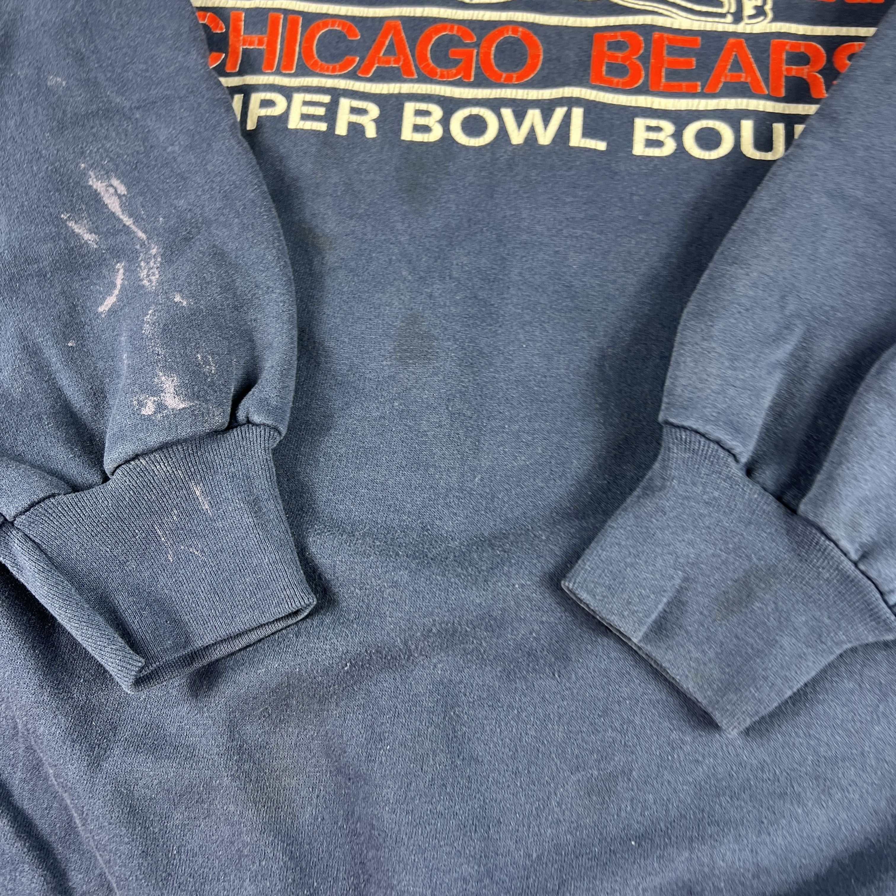 NFL × Vintage VTG 80s Trench Chicago Bears Sweatshirt Blue Faded Crewneck Size US L / EU 52-54 / 3 - 4 Thumbnail