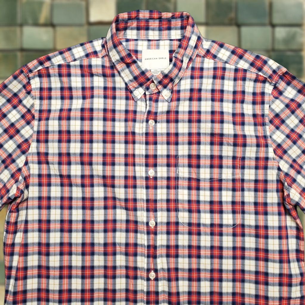 American Eagle Outfitters VINTAGE American Eagle Shirt Mens Large Pink Plaid Long Sleeve Button Casual Size US L / EU 52-54 / 3 - 1 Thumbnail