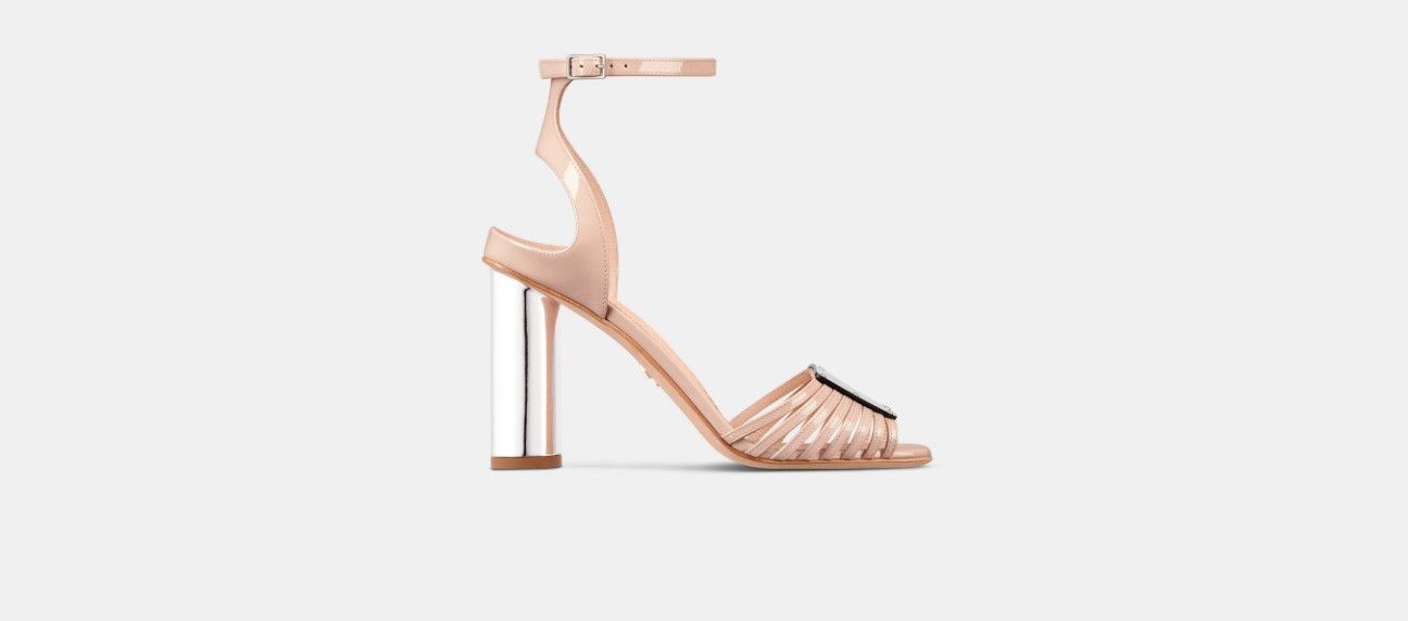 image of Dior O1W1Db10524 Heel Shoesed Sandal In Nude, Women's