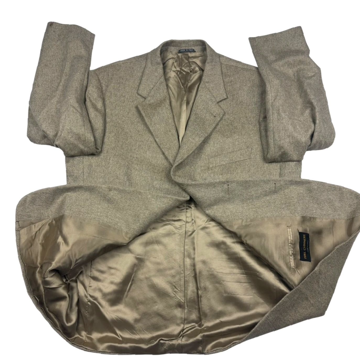 Vintage Today's Man Men's Pure Cashmere 3-Button Jacket Blazer Brown Italy 46R Regular Notch 3-Button Single-Breasted Mens Blazer Size 46R - 3 Thumbnail