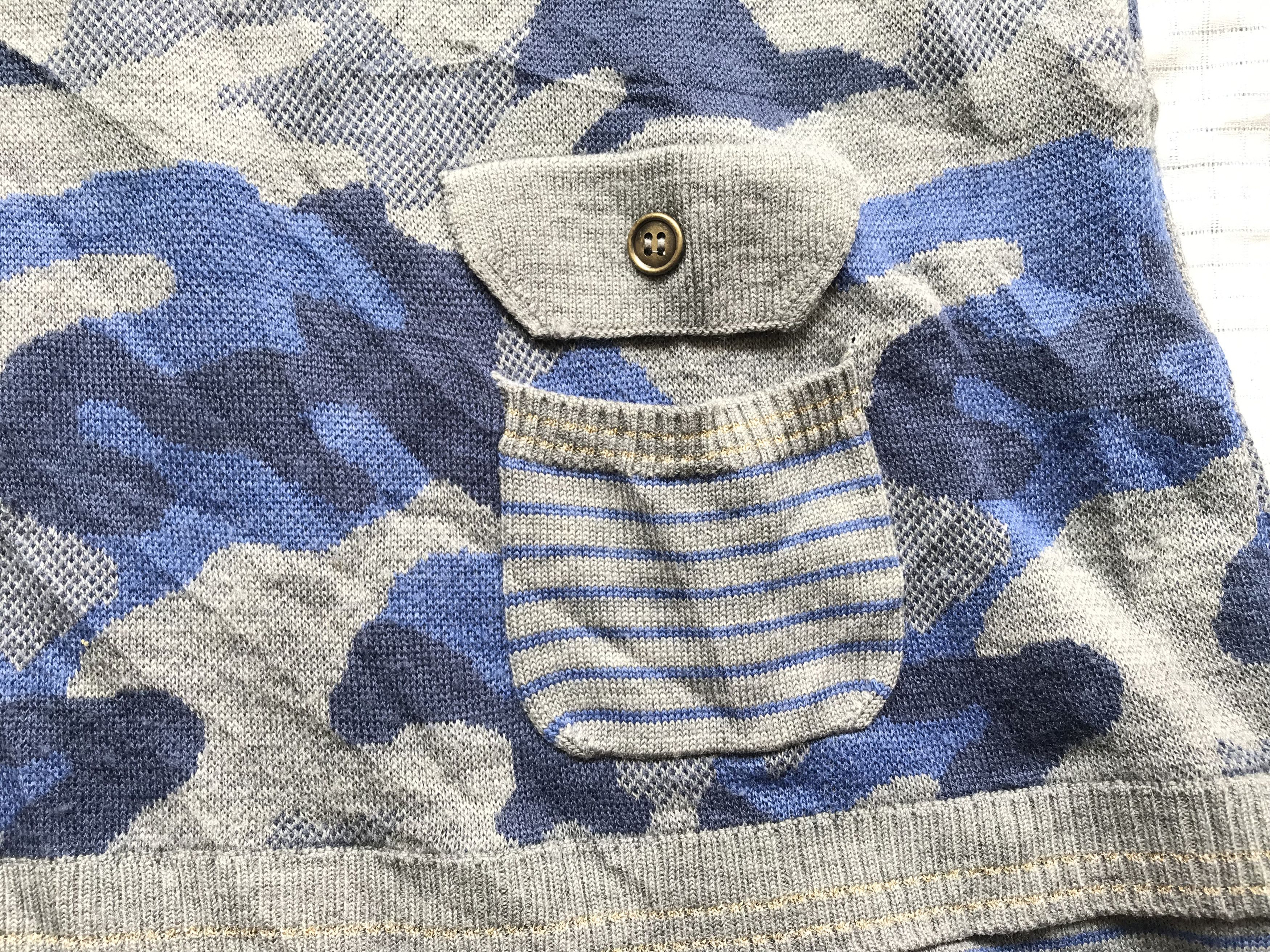 Kansai Yamamoto (J176) Kansai Bis Blue Gray Camouflage Sweater Blouse 11 Size S / US 4 / IT 40 - 3 Thumbnail