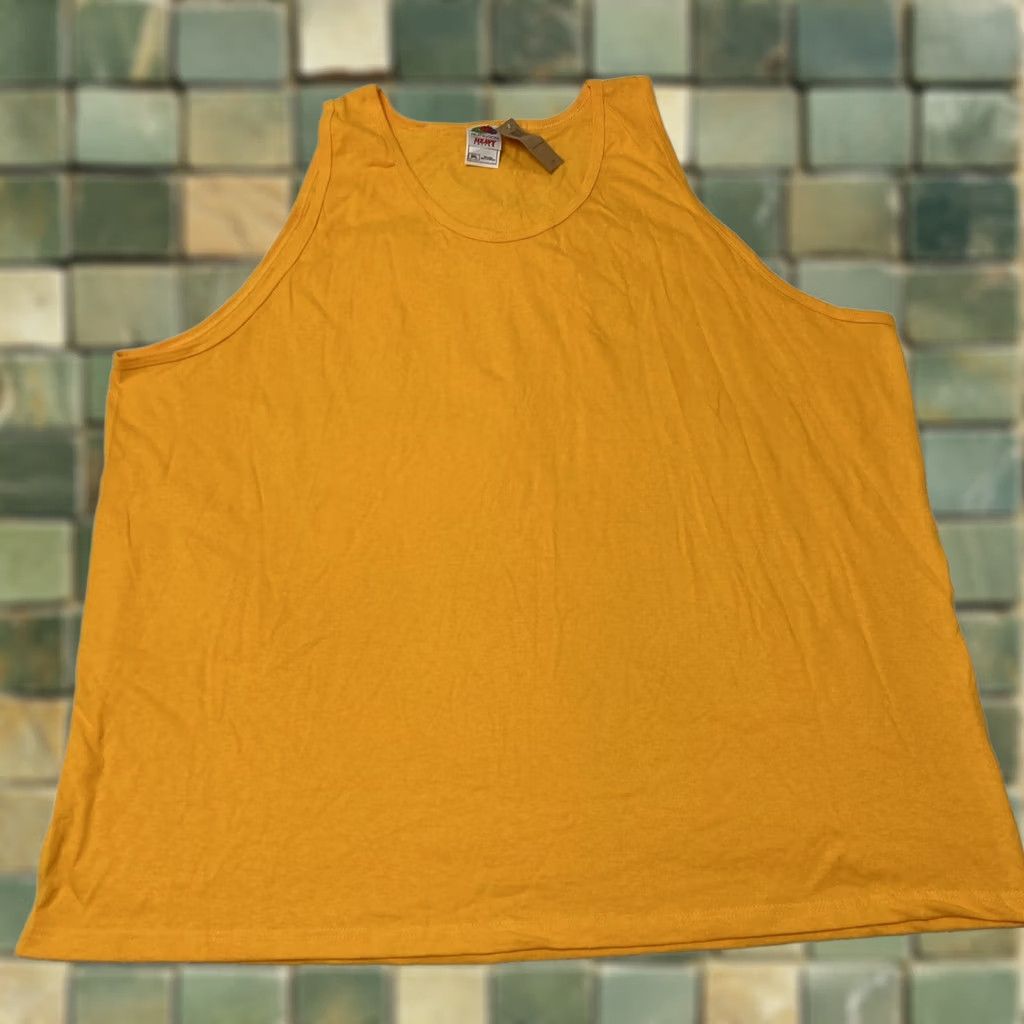 Fruit Of The Loom VINTAGE Fruit Of The Loom Tank Top Cotton Men’s Sleeveless Yellow 3XL NWT Deadstock Shirt Men 3XL Size US XXL / EU 58 / 5 - 1 Thumbnail