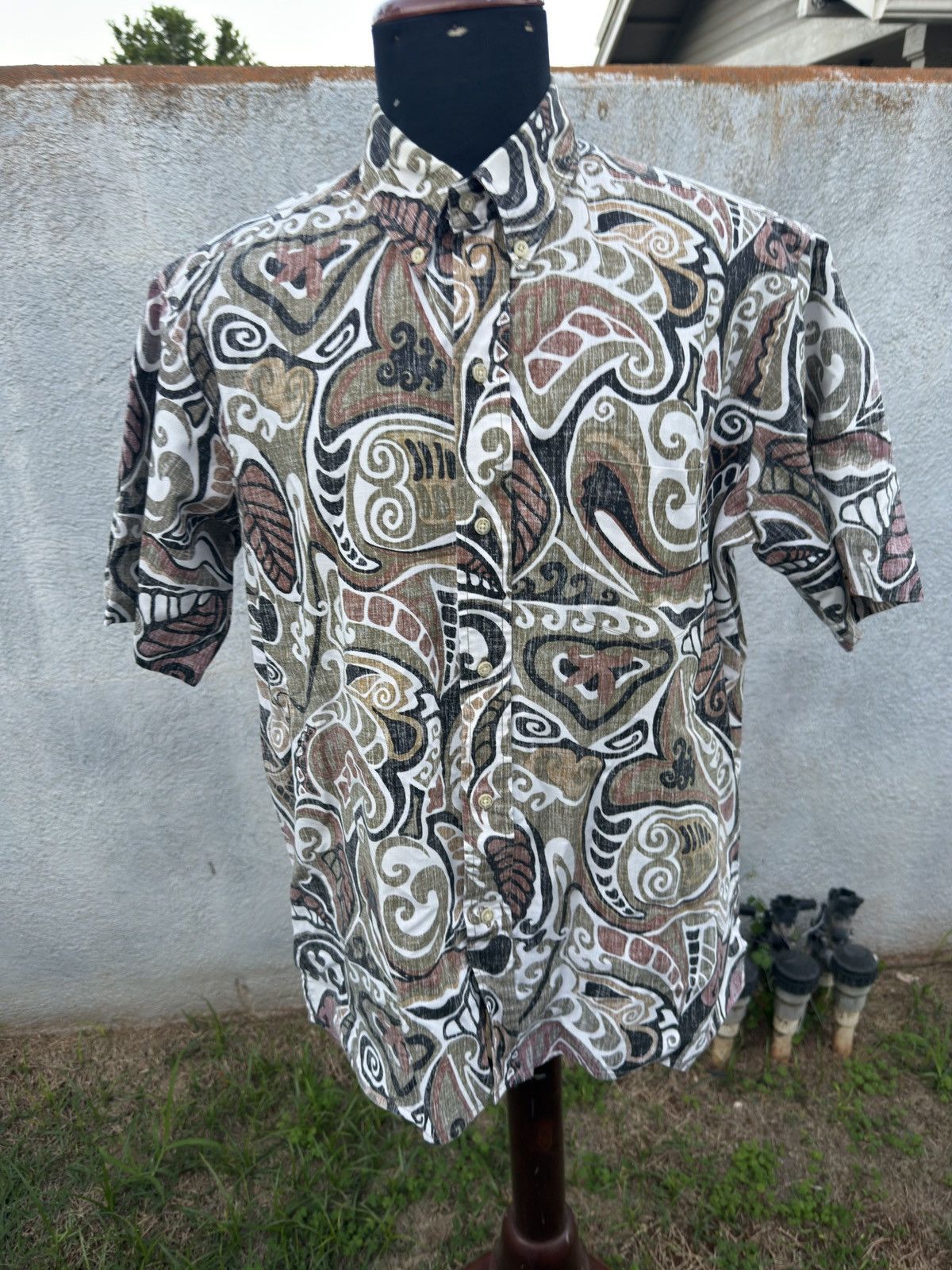 Reyn Spooner PreOwned Reyn Spooner Classic Brown Hawaiian Men's Large Size US L / EU 52-54 / 3 - 1 Thumbnail
