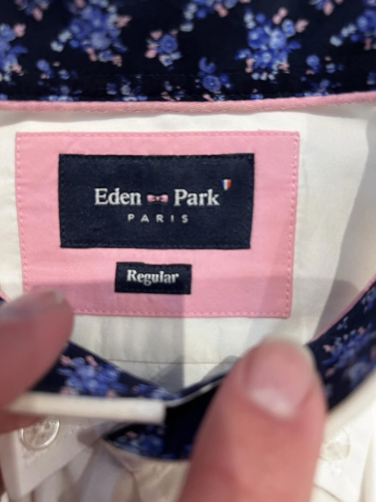 Eden Park Eden Park White Button Down Shirt With Floral Elbow Patch Size US S / EU 44-46 / 1 - 3 Thumbnail