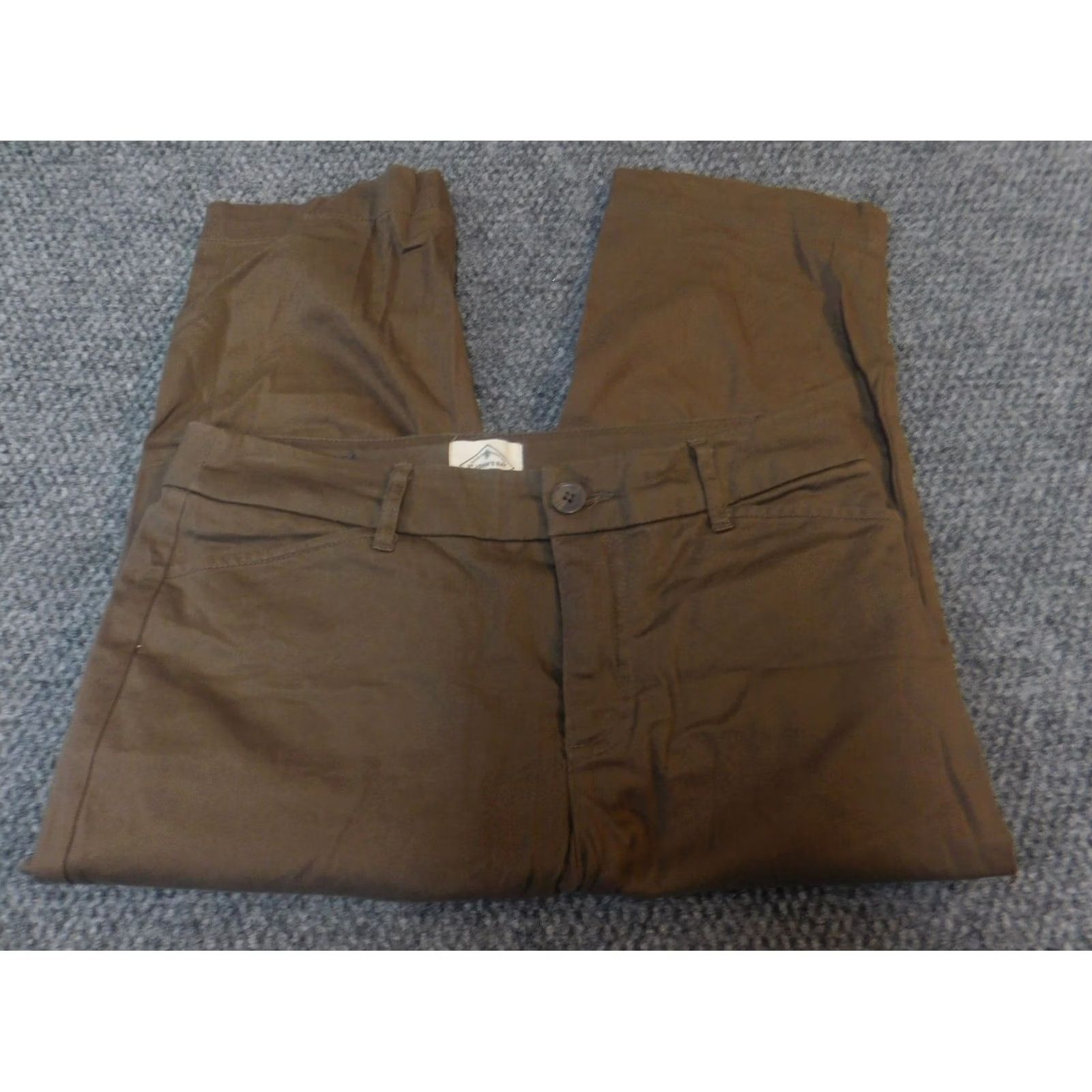 Vintage St. John's Bay Womens Pants Cropped 6 Straight Brown Cotton Lyocell Zip Regular Inseam 18 in Knit Stretch Zipper Size 28" / US 6 / IT 42 - 2 Thumbnail