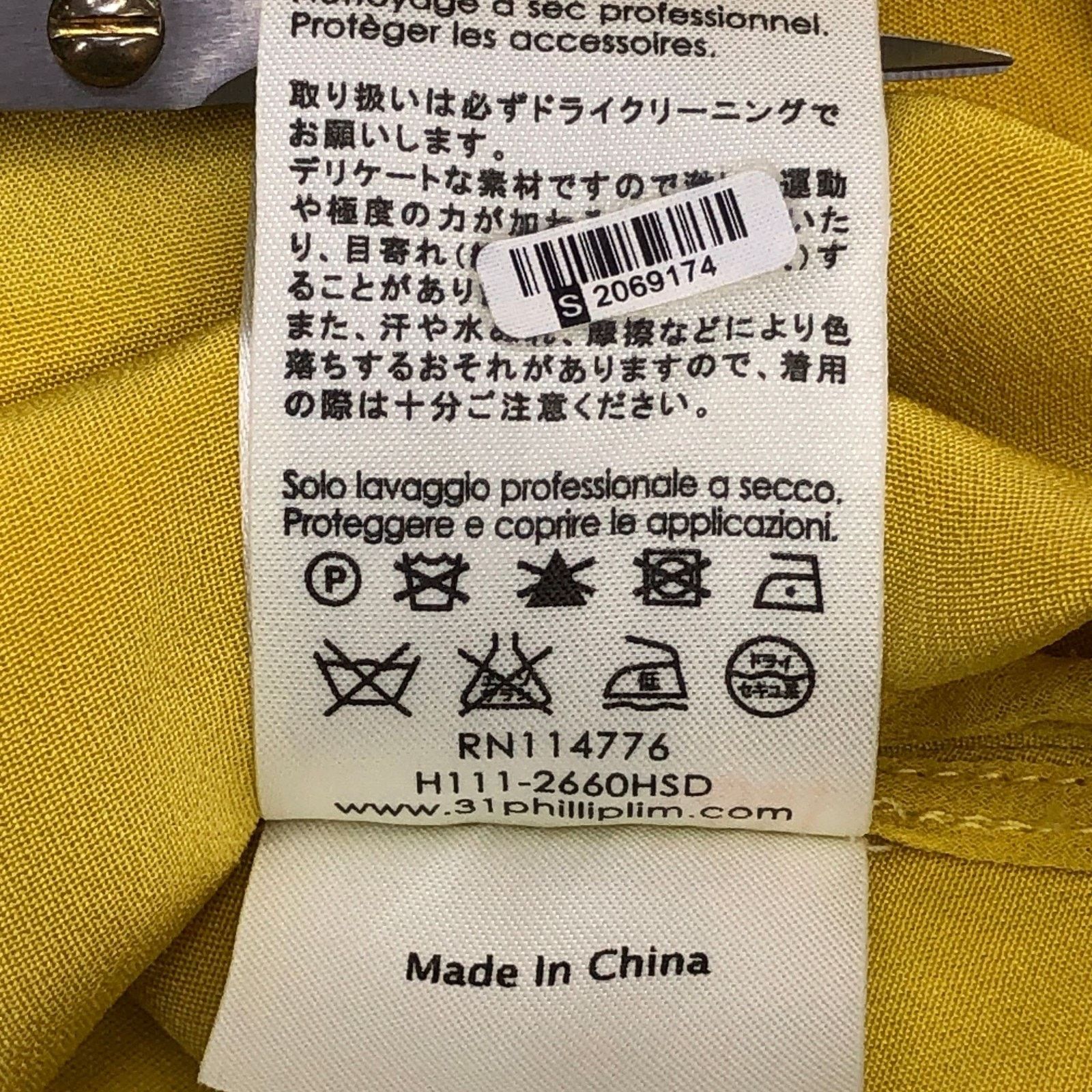 3.1 Phillip Lim 3.1 Phillip Lim Blouse 4 Yellow Silk Bib Front Mandarin Size S / US 4 / IT 40 - 14 Thumbnail