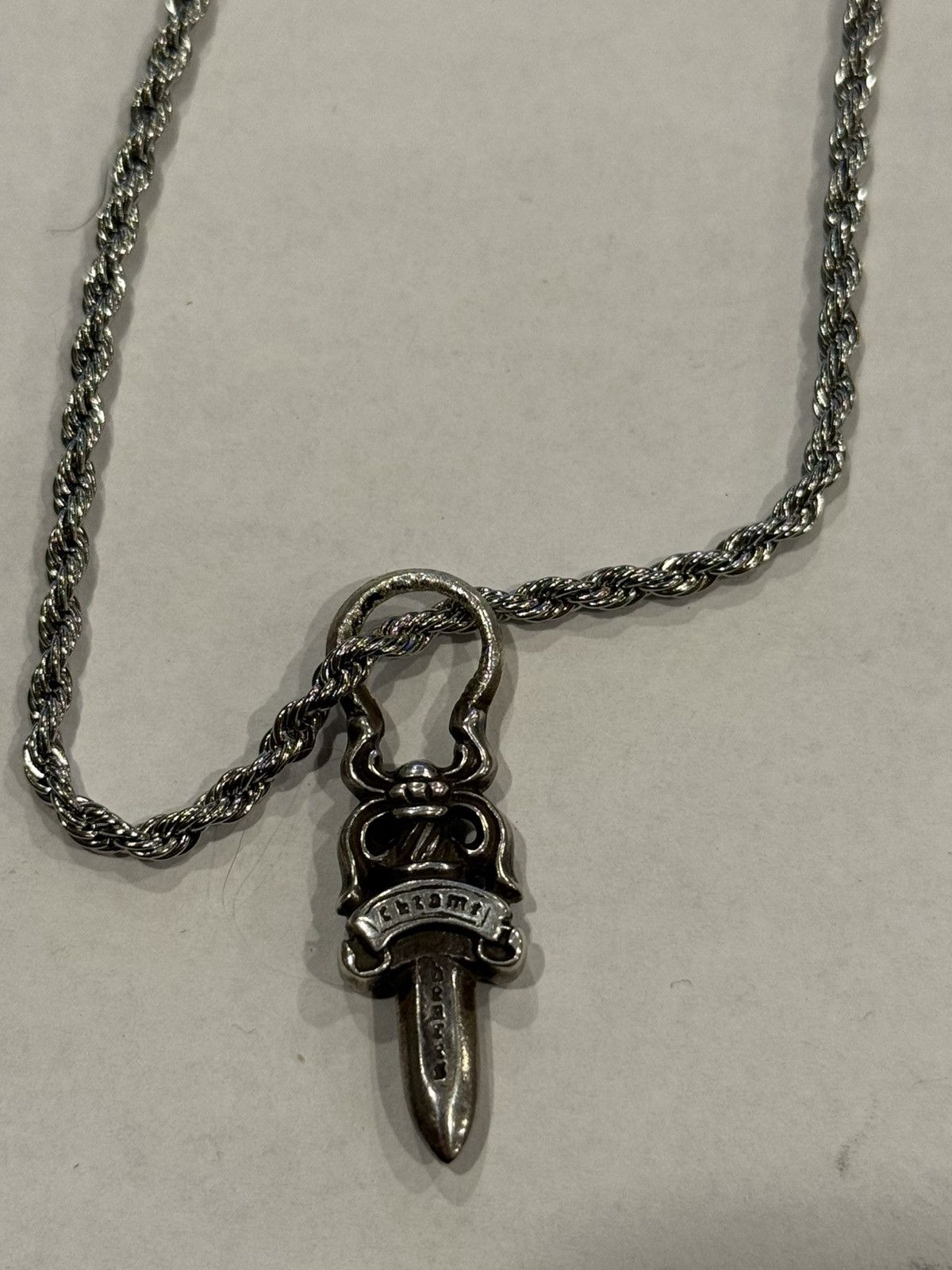 Chrome Hearts Chrome Hearts Dagger Pendant Silver Rope Chain Necklace 925 Size ONE SIZE - 8 Thumbnail