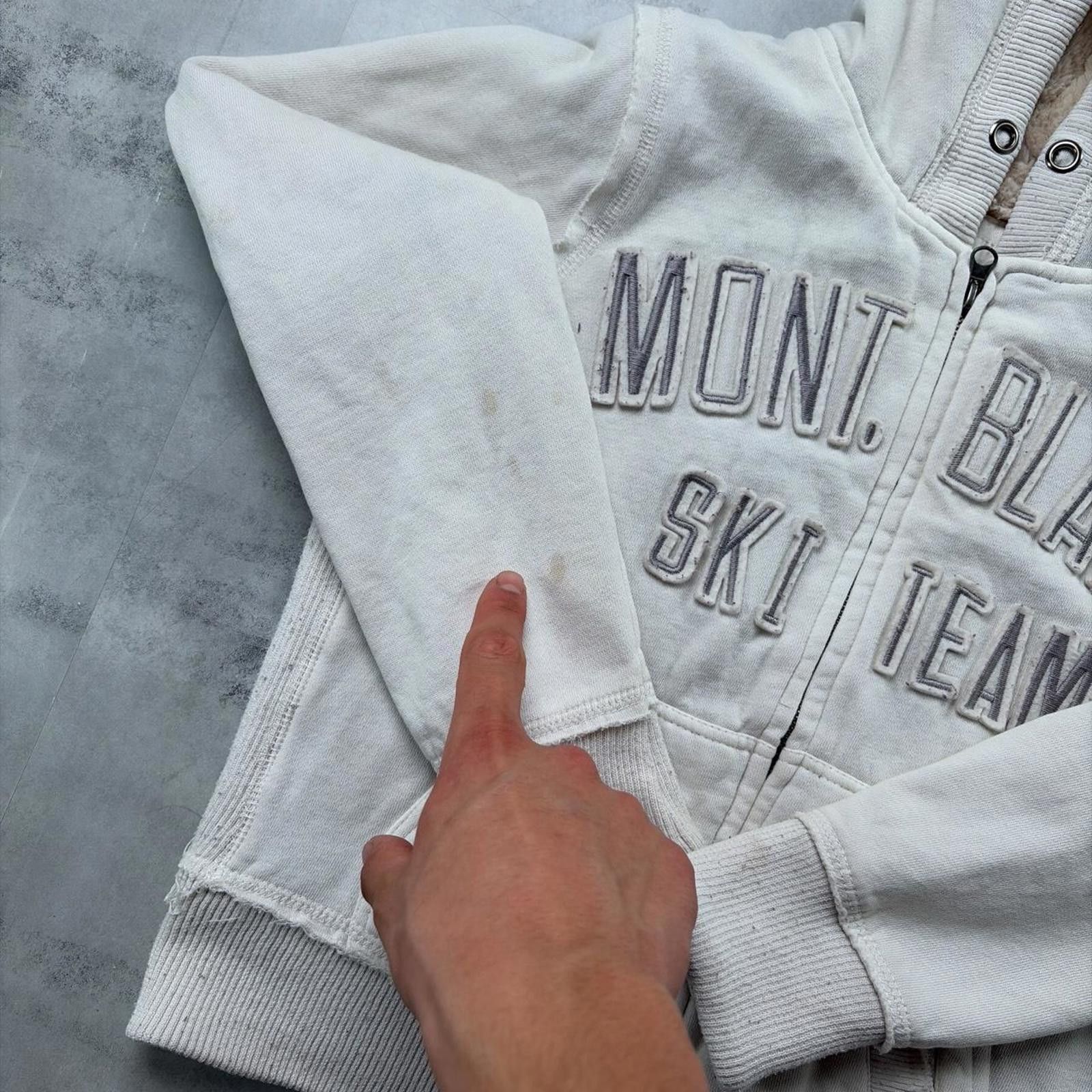 Montblanc Y2K White Mont Blanc Ski Team Grunge Sherpa Zip Up Hoodie Size S / US 4 / IT 40 - 7 Thumbnail