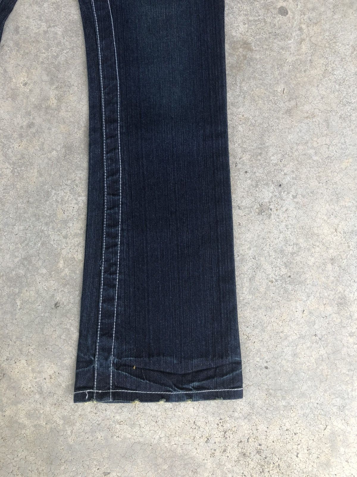 If Six Was Nine Japanese Limited Flared Jeans White Stitch Distressed Denim Size US 32 / EU 48 - 7 Thumbnail