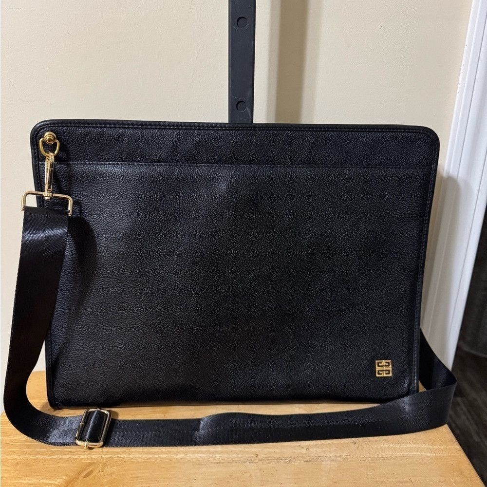 Givenchy Black Leather Portfolio Bag, Men's