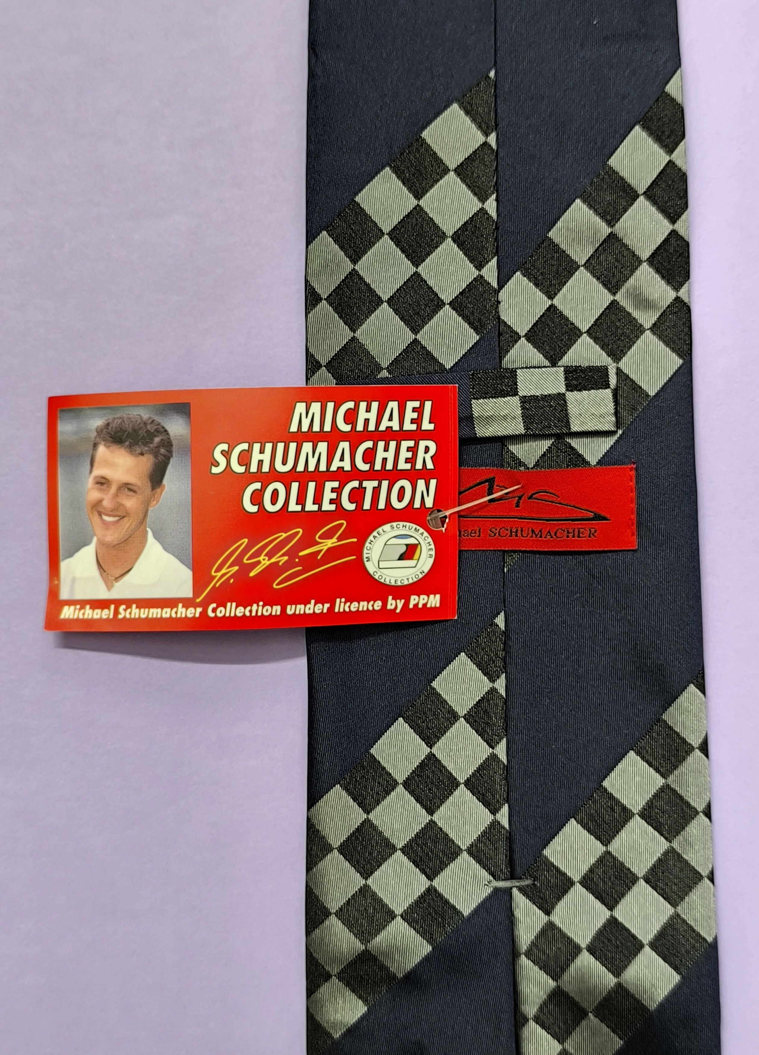 Other Vintage Michael Schumacher F1 Silk Blue Tie Racing Licensed Size ONE SIZE - 10 Thumbnail