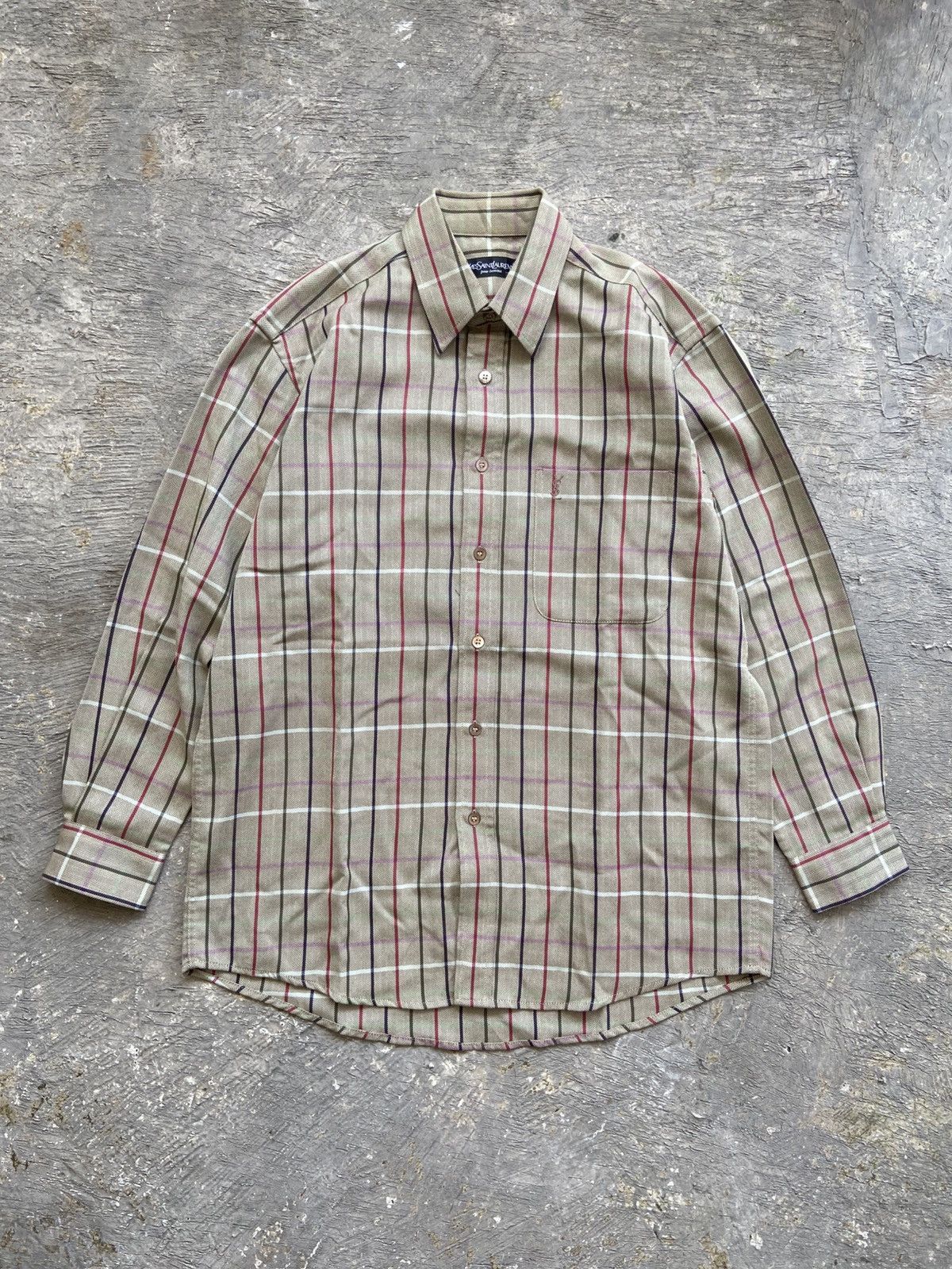 Yves Saint Laurent Yves Saint Laurent Plaid Flannel Shirt Size US M / EU 48-50 / 2 - 1 Thumbnail
