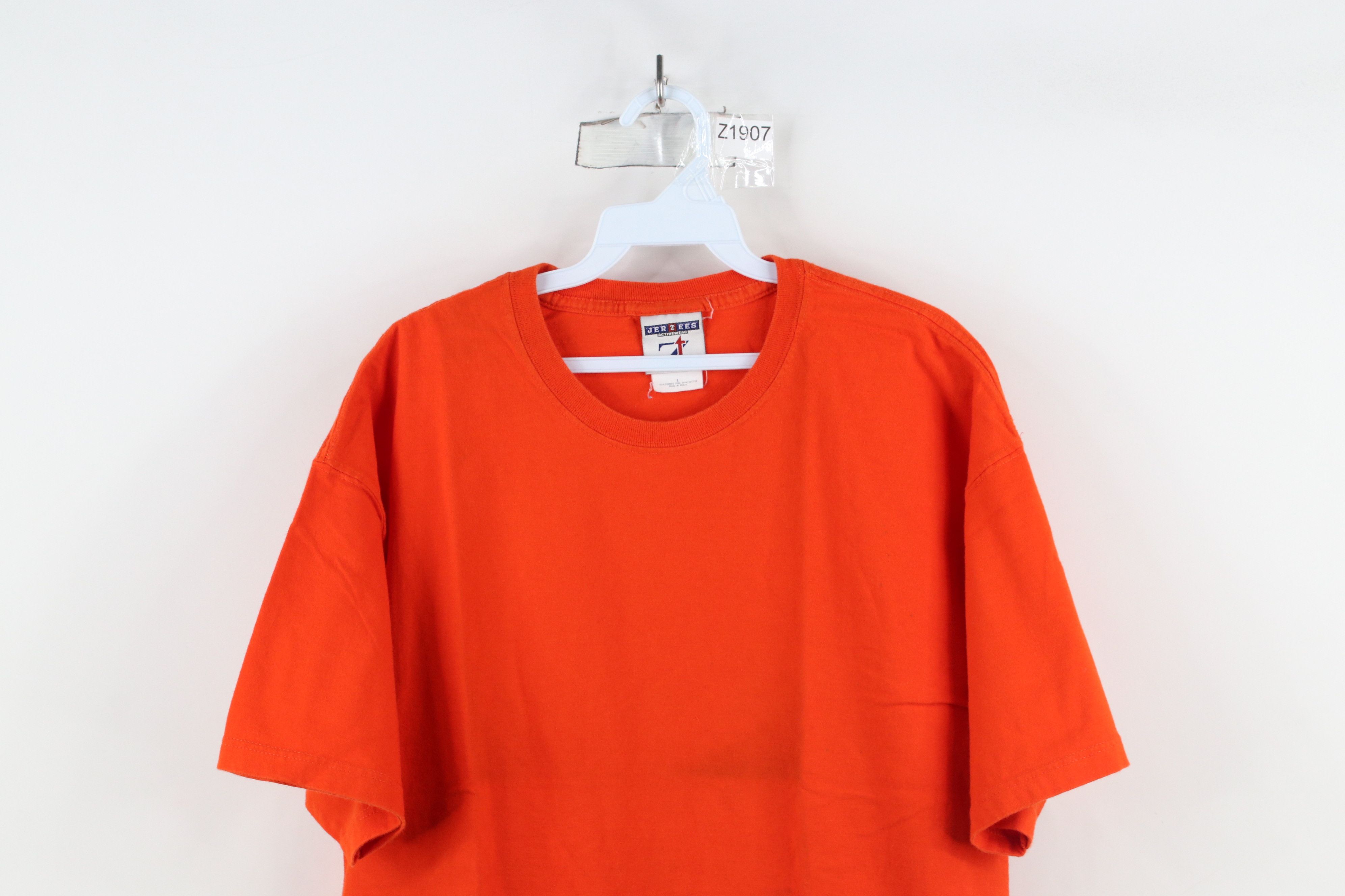 Vintage Vintage 90s Streetwear Blank Heavy Cotton T-Shirt Orange Size US L / EU 52-54 / 3 - 2 Thumbnail