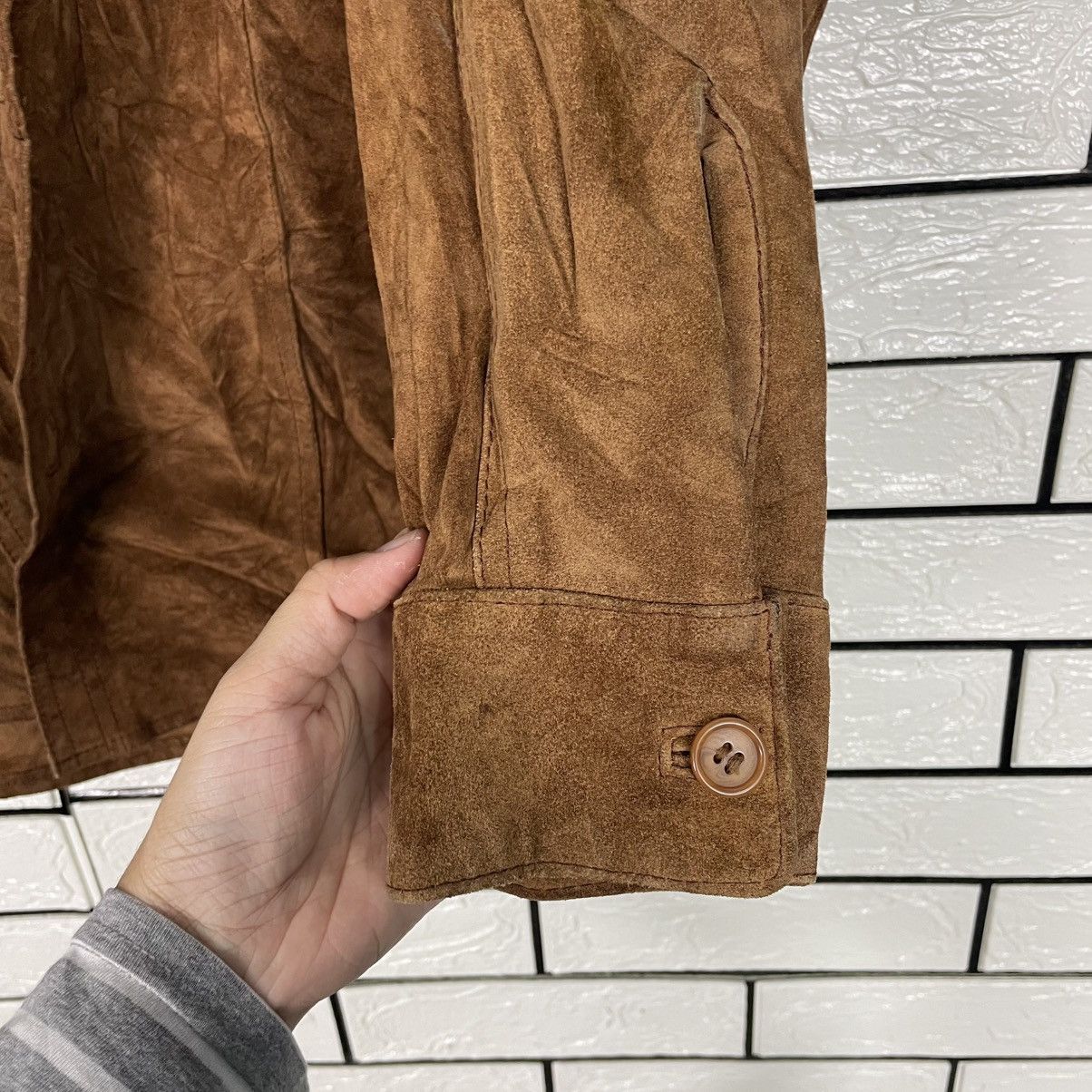 Vera Pelle Vtg 80s Italian Made Vera Pelle Suede Leather Jacket Size US L / EU 52-54 / 3 - 13 Thumbnail