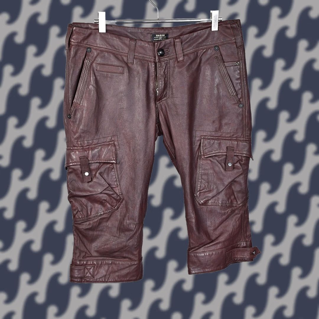 Vintage RAER Leather Pants Women's size 31 Brown 3/4 Modern Classic Casual Pants - 100% Genuine Leather Size 24" / US 00 / IT 34 - 1 Thumbnail