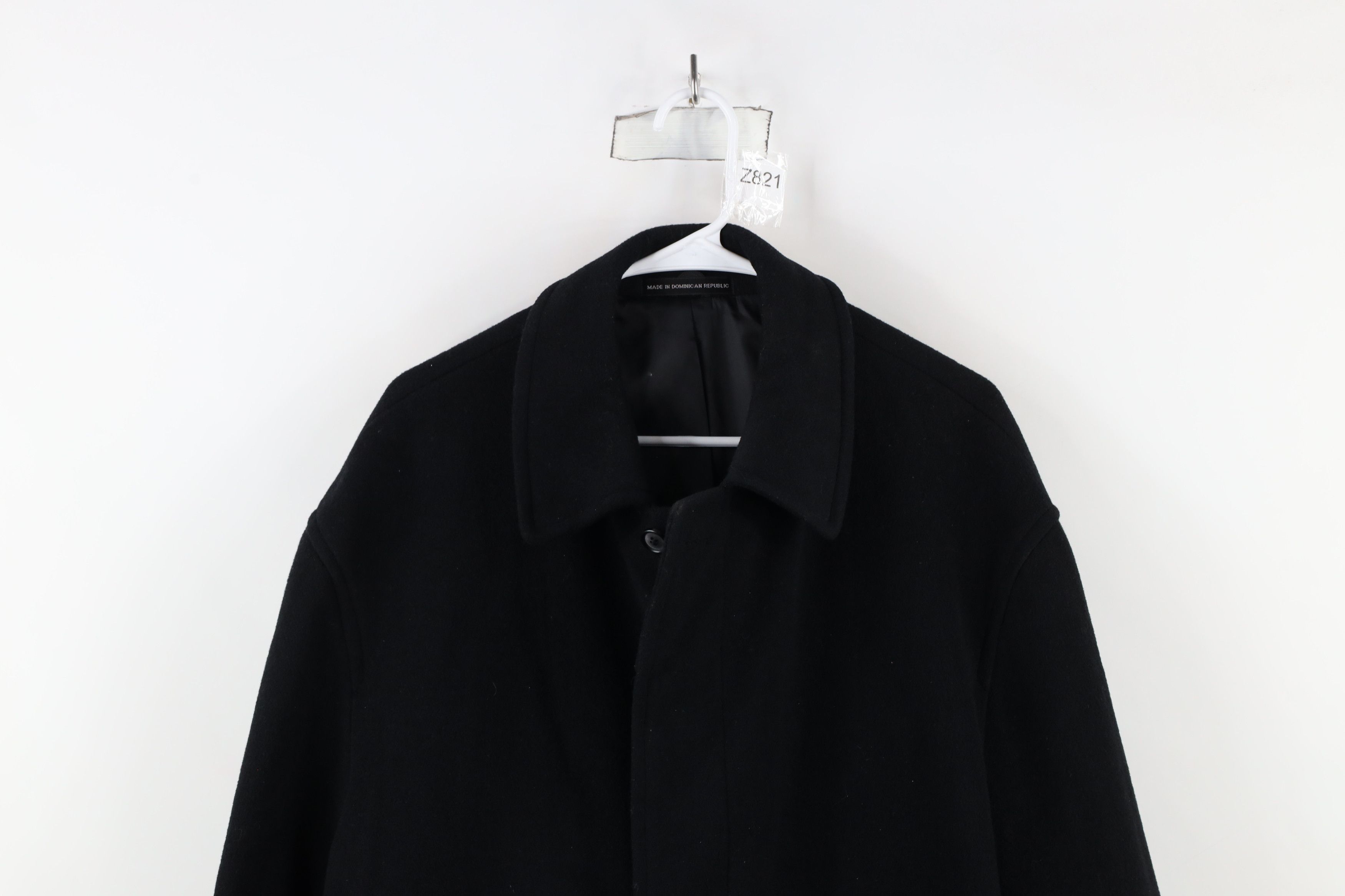 Vintage Vintage 90s Streetwear Collared Button Overcoat Jacket Black Size US XL / EU 56 / 4 - 2 Thumbnail