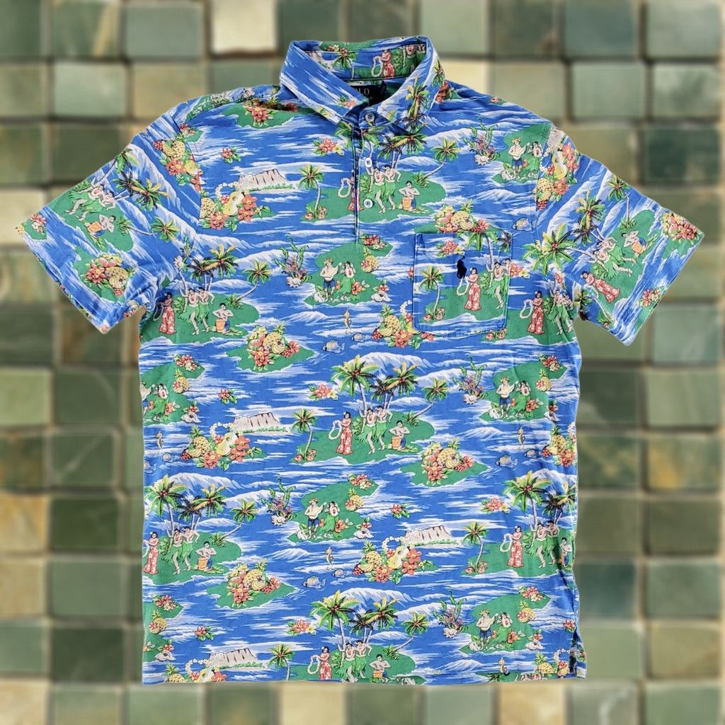Polo Ralph Lauren Polo Ralph Lauren Polo Shirt AOP Hawaiian Hula Girls Palm Trees Mens M Multicolor Shirt Mens Size US M / EU 48-50 / 2 - 1 Thumbnail