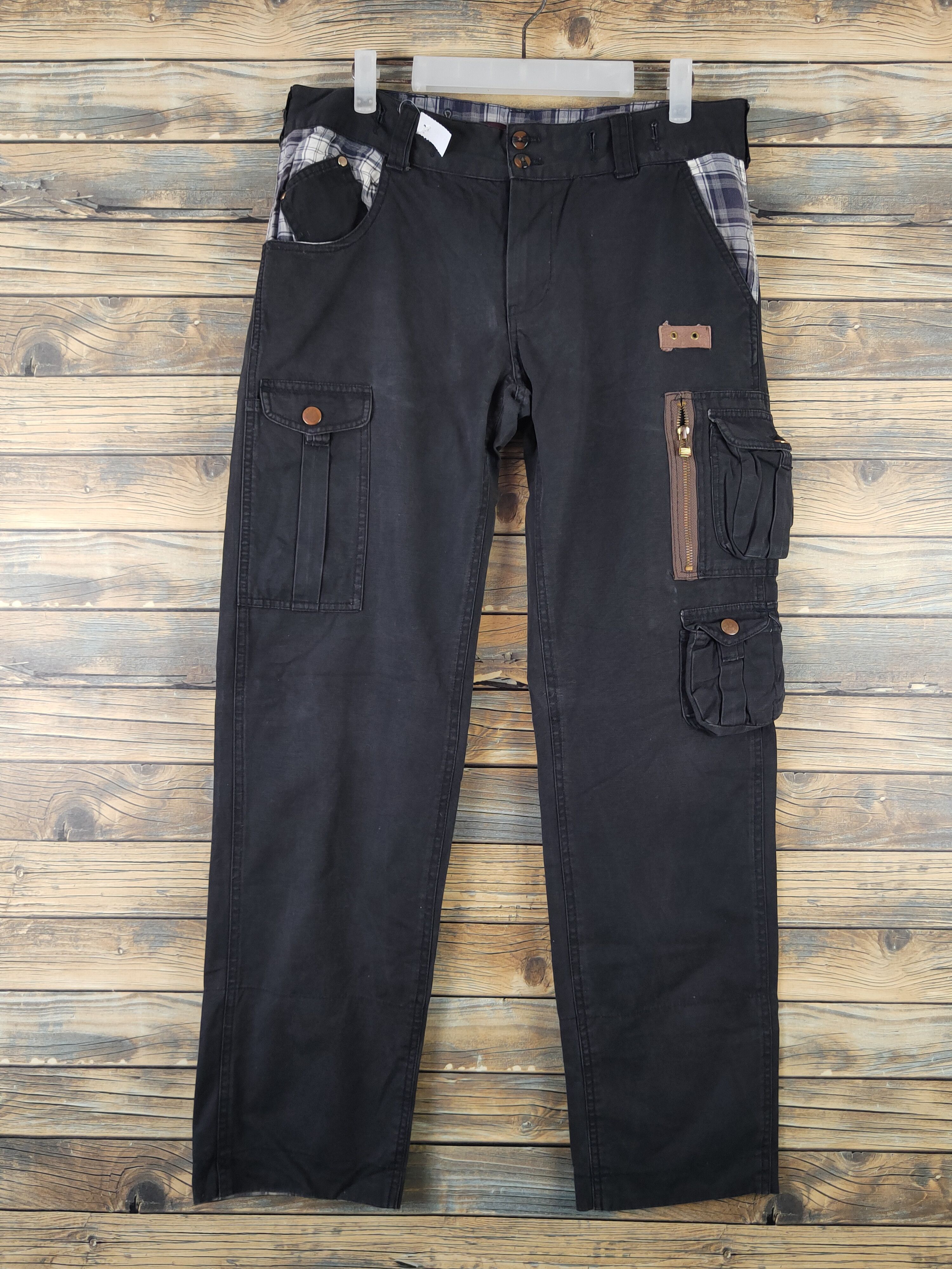 Japanese Brand DL Neutral infinity Black Multipocket Cargo Pants #1962 Size US 32 / EU 48 - 1 Thumbnail