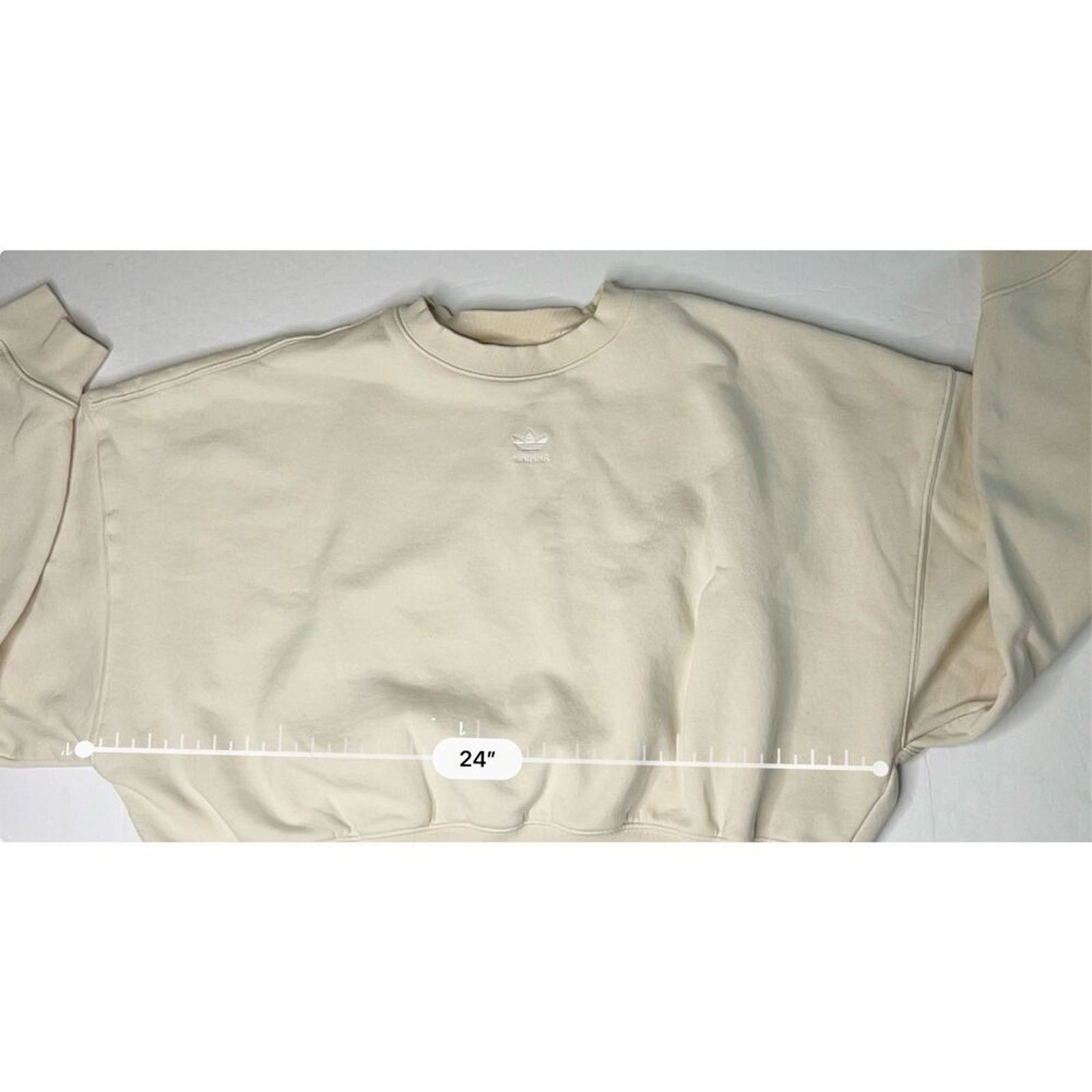 Adidas Adidas Feelcozy Essential Logo Sweatshirt 8 Cream Loose Fit Size M / US 6-8 / IT 42-44 - 6 Thumbnail