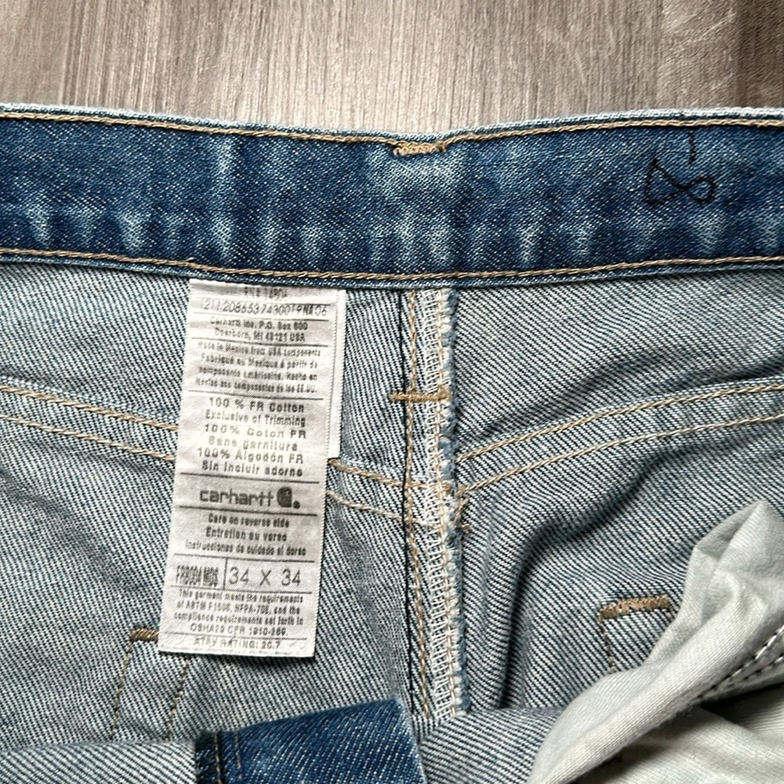 Carhartt Carhartt Flame Resistant Signature Dungaree Jeans - 34x34 Size US 34 / EU 50 - 8 Thumbnail
