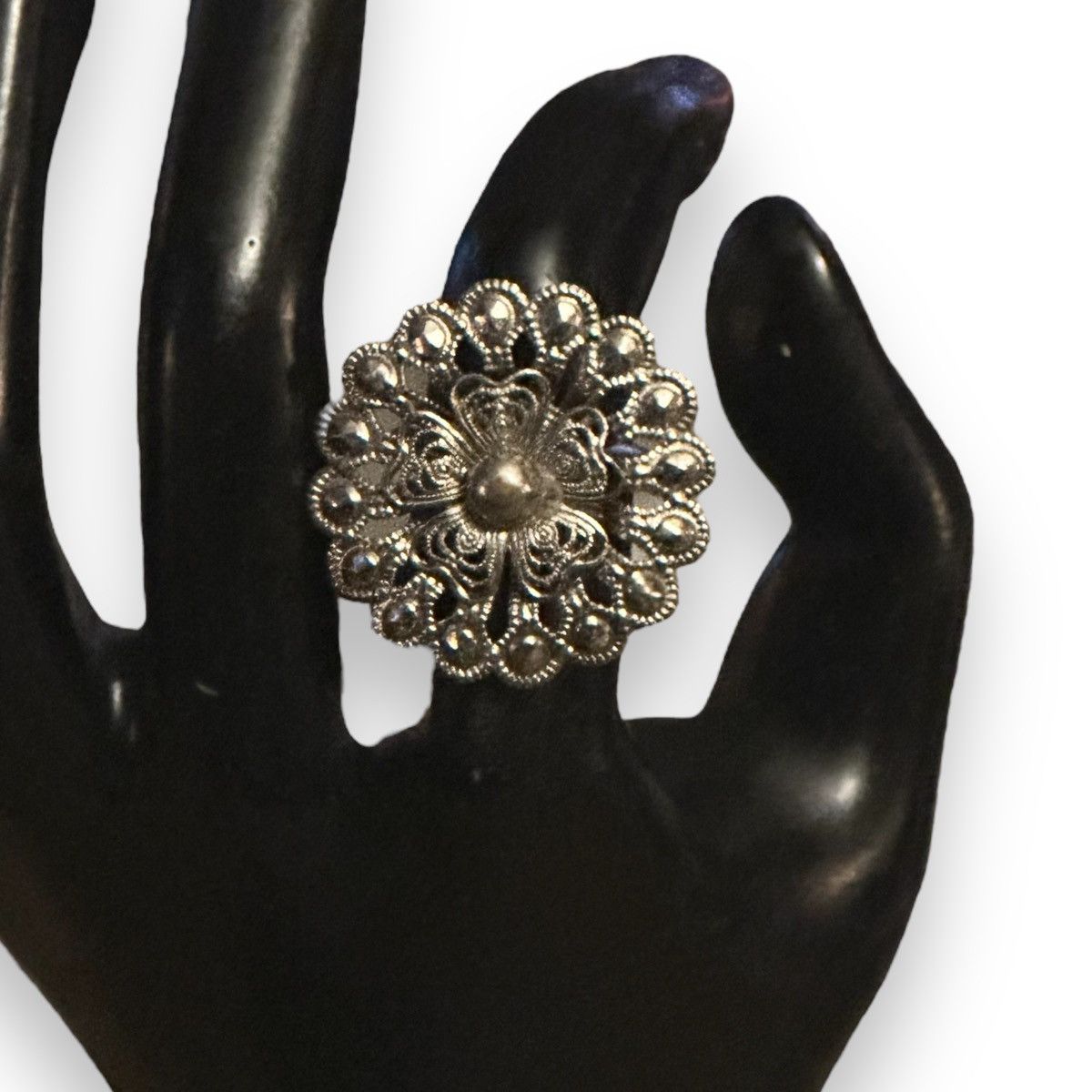 Vintage Vintage West Germany filigree flower ring Size ONE SIZE - 2 Thumbnail